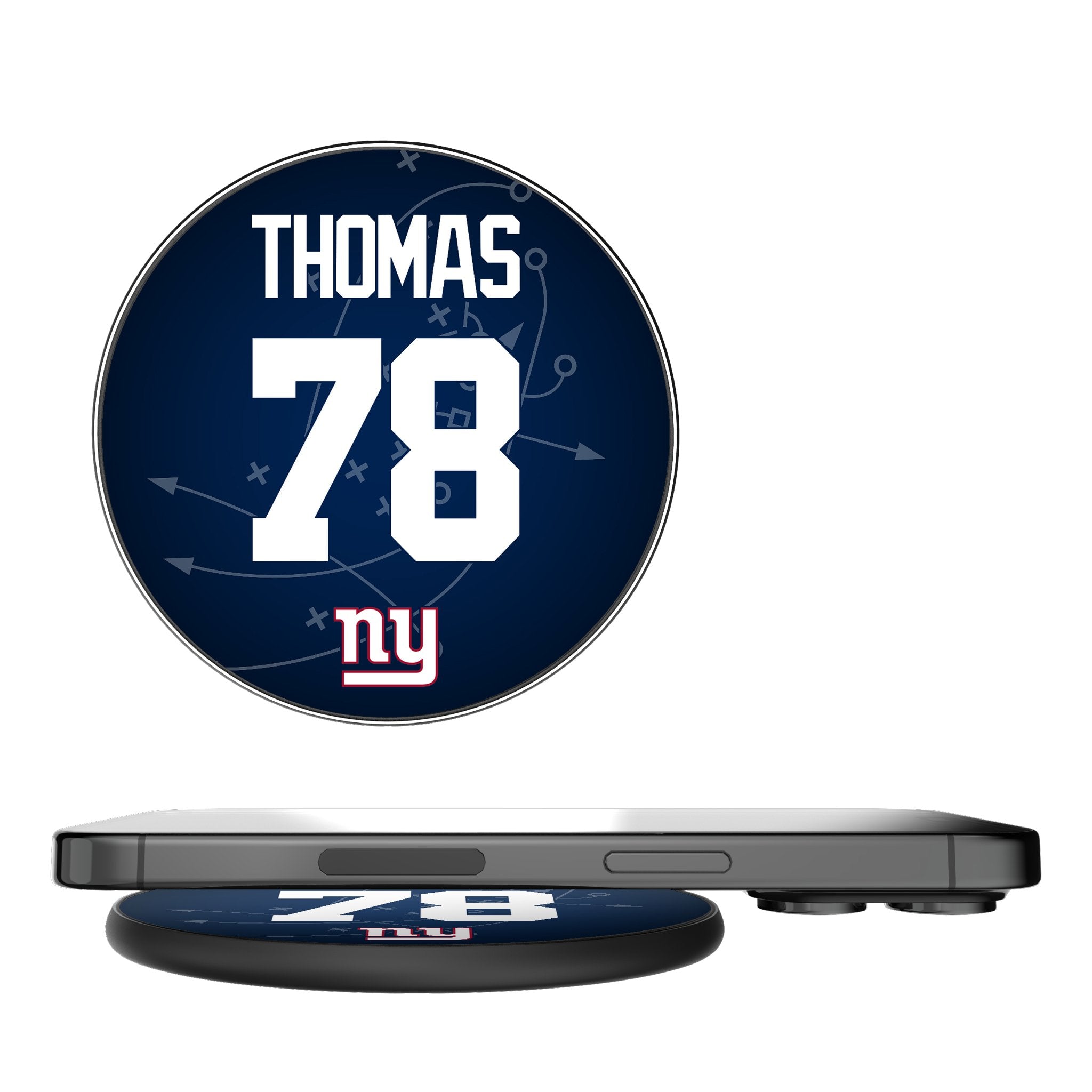 Andrew Thomas New York Giants 78 Ready 15-Watt Wireless Charger - Sports Gifts, Sports Memorabilia, Sports Collectibles, Fan Shop