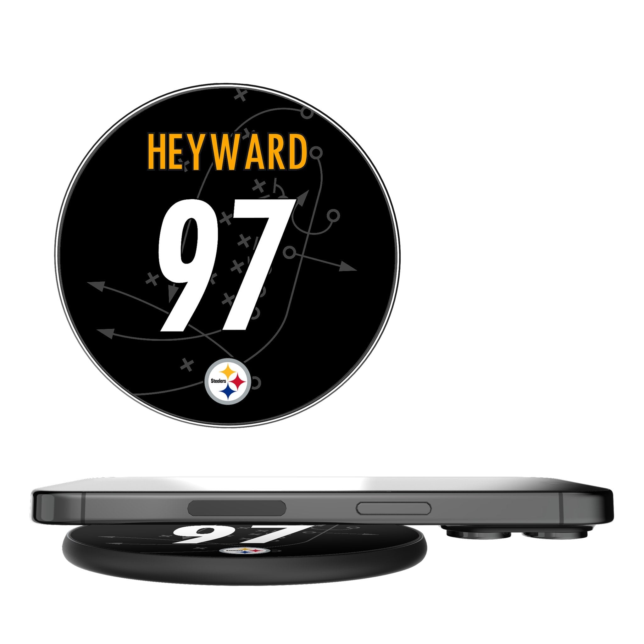 Cameron Heyward Pittsburgh Steelers 97 Ready 15-Watt Wireless Charger - Sports Gifts, Sports Memorabilia, Sports Collectibles, Fan Shop