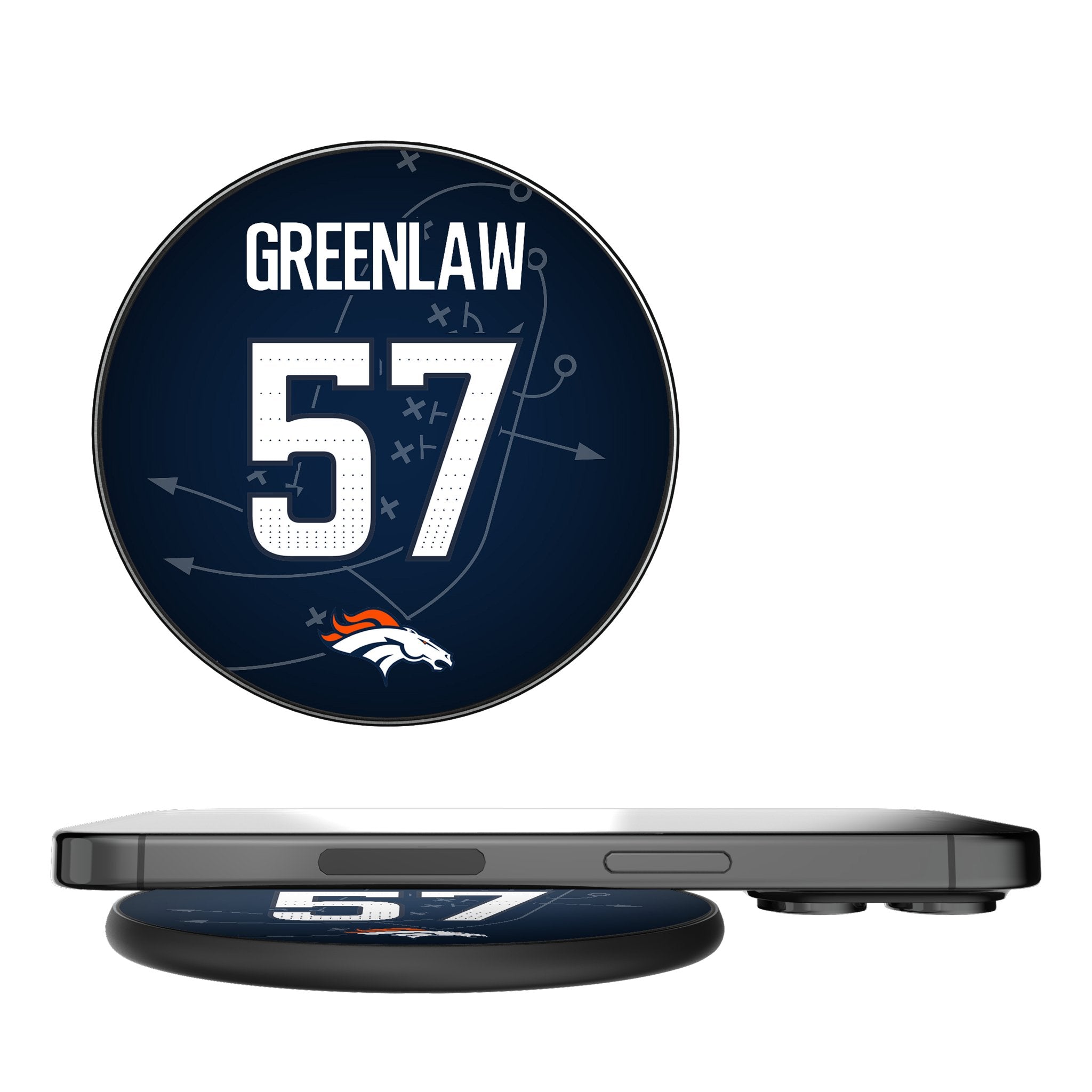 Dre Greenlaw Denver Broncos 57 Game Tactic 15-Watt Wireless Charger - Sports Gifts, Sports Memorabilia, Sports Collectibles, Fan Shop