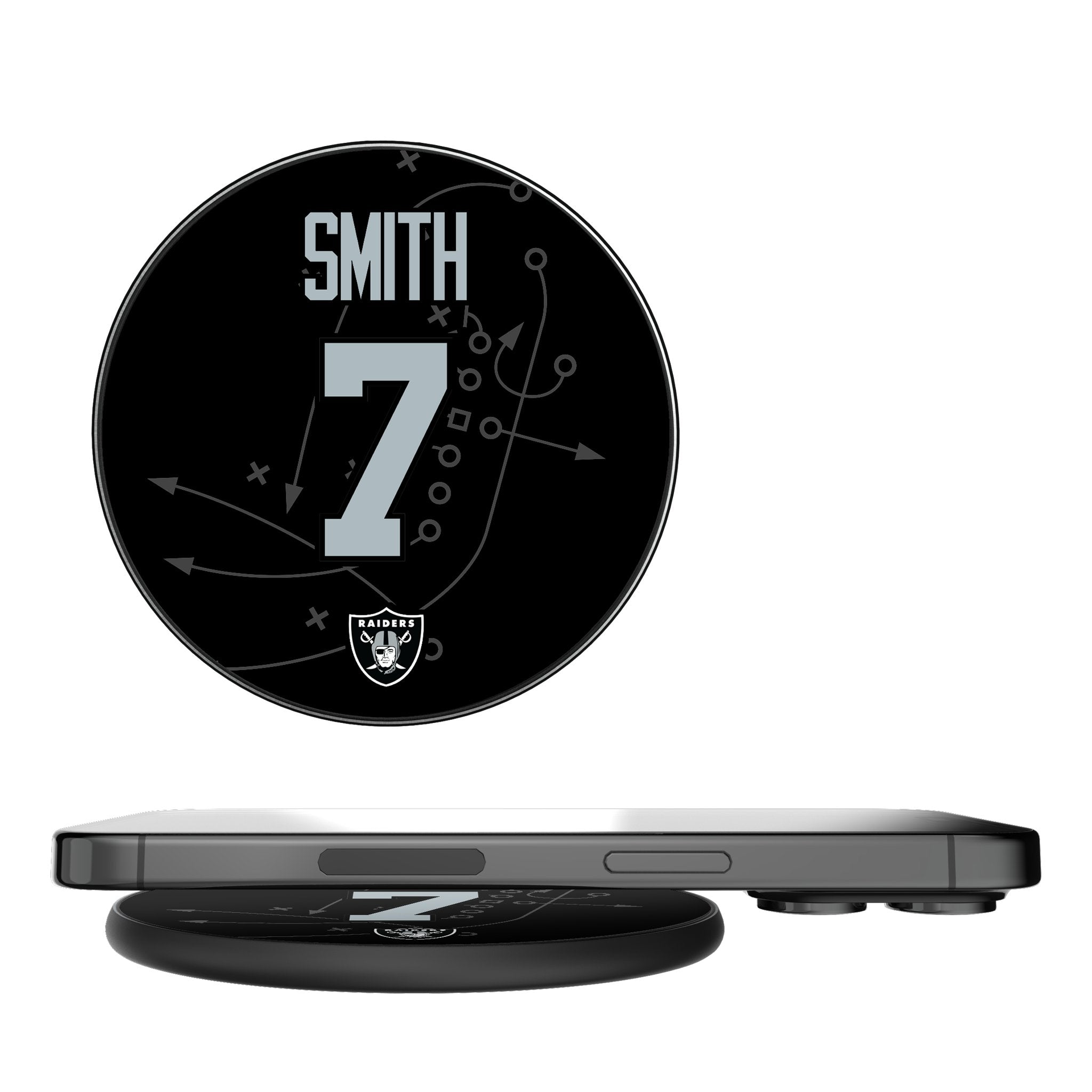 Geno Smith Las Vegas Raiders 7 Game Tactic 15-Watt Wireless Charger - Sports Gifts, Sports Memorabilia, Sports Collectibles, Fan Shop