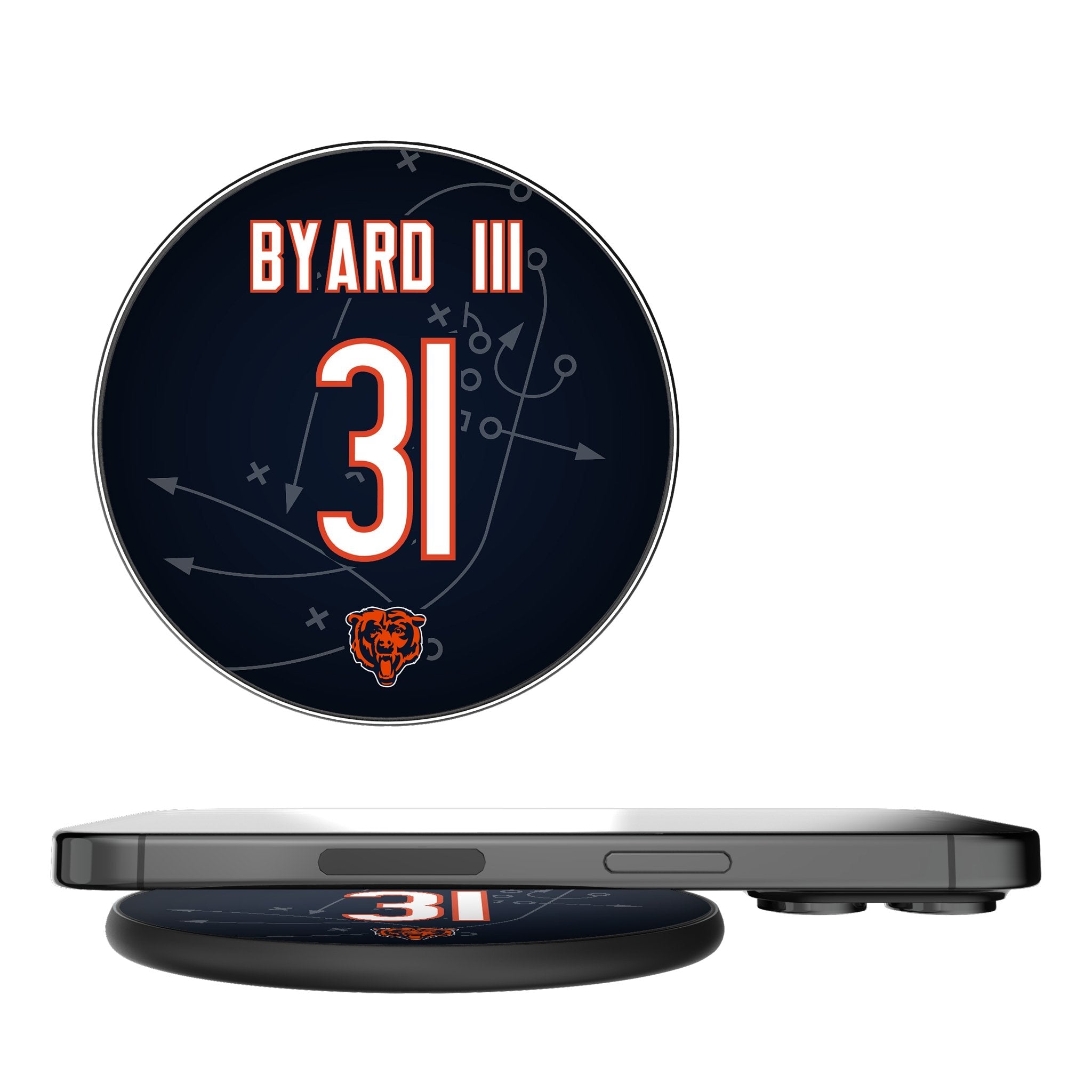 Kevin Byard III Chicago Bears 31 Ready 15-Watt Wireless Charger - Sports Gifts, Sports Memorabilia, Sports Collectibles, Fan Shop
