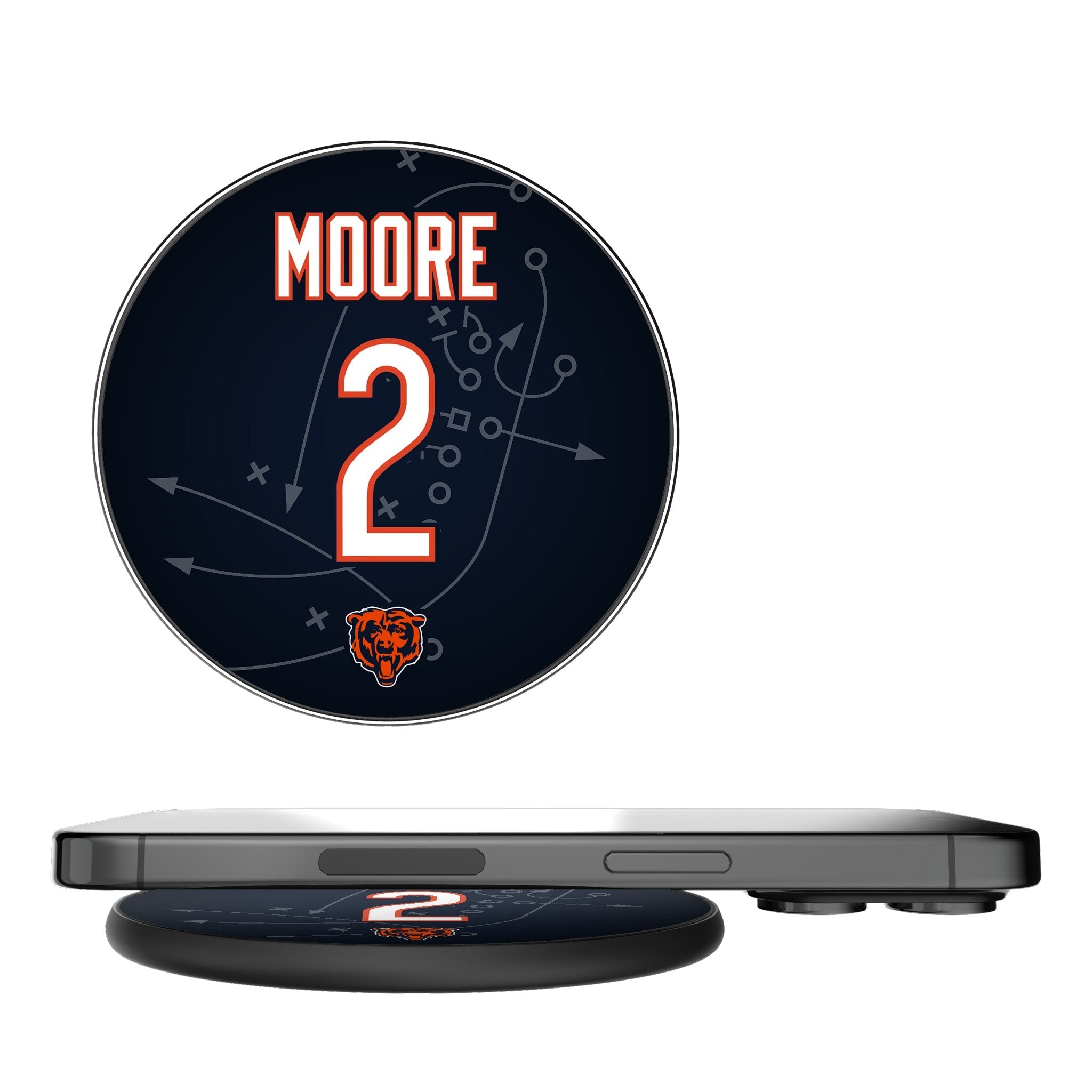 DJ Moore Chicago Bears 2 Ready 15-Watt Wireless Charger - Sports Gifts, Sports Memorabilia, Sports Collectibles, Fan Shop