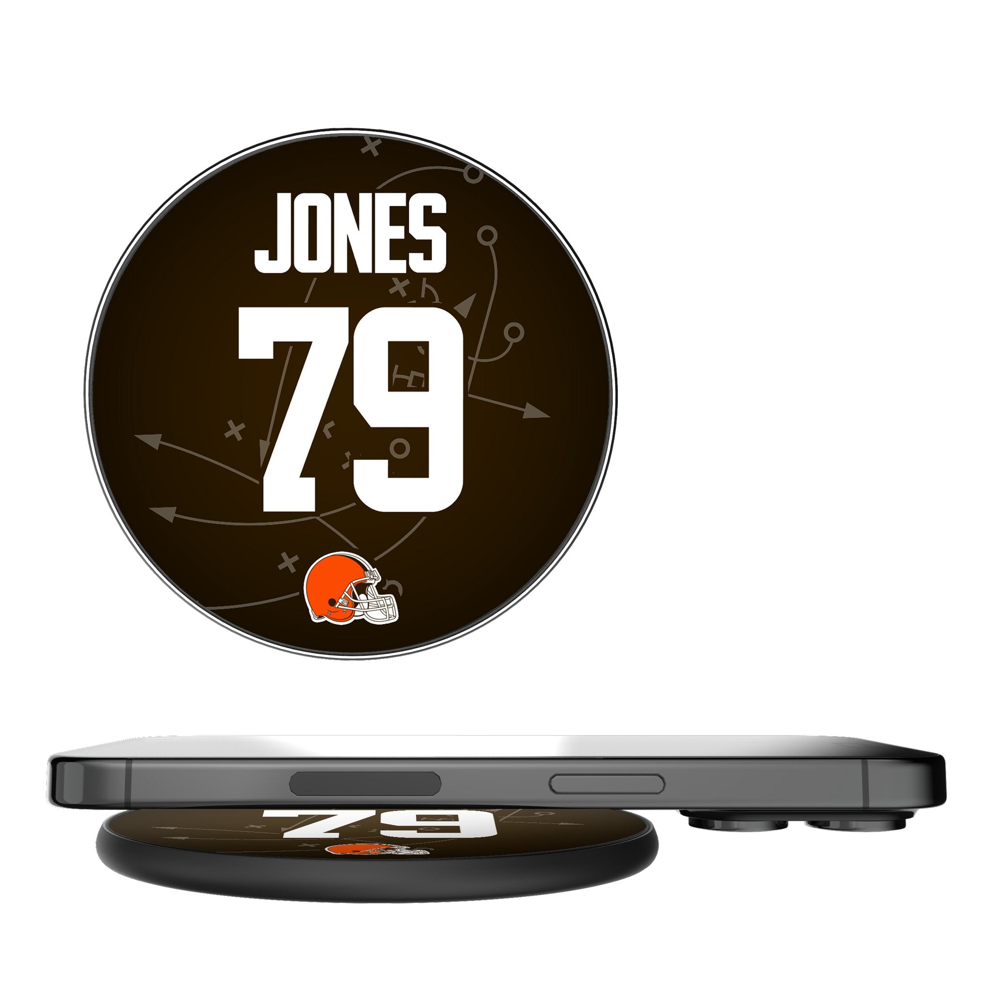 Dawand Jones Cleveland Browns 79 Ready 15-Watt Wireless Charger - Sports Gifts, Sports Memorabilia, Sports Collectibles, Fan Shop