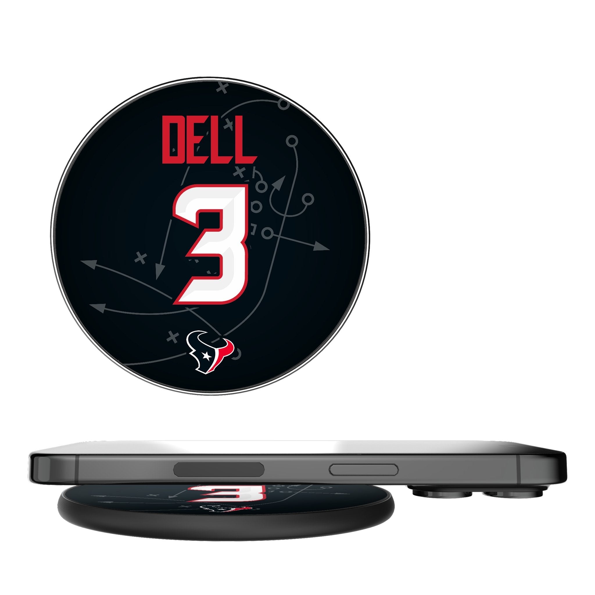 Tank Dell Houston Texans 3 Ready 15-Watt Wireless Charger - Sports Gifts, Sports Memorabilia, Sports Collectibles, Fan Shop
