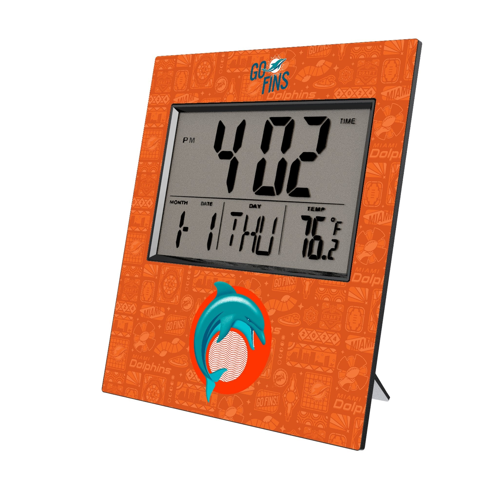 Miami Dolphins 2024 Edition Wall Clock - Sports Gifts, Sports Memorabilia, Sports Collectibles, Fan Shop