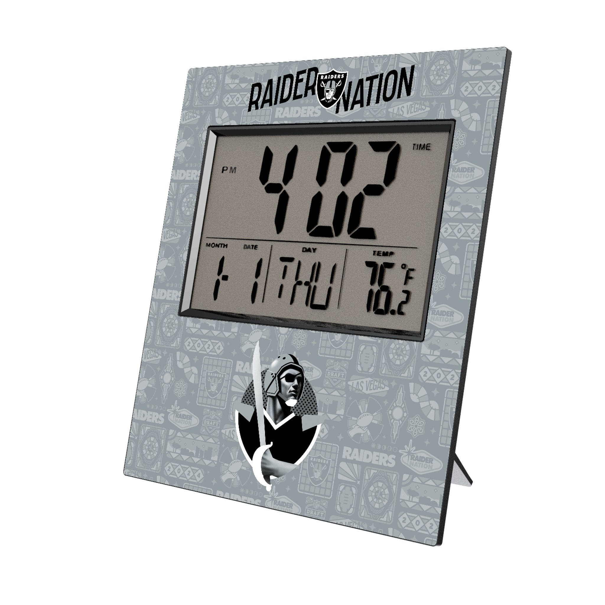 Las Vegas Raiders 2024 Edition Wall Clock - Sports Gifts, Sports Memorabilia, Sports Collectibles, Fan Shop