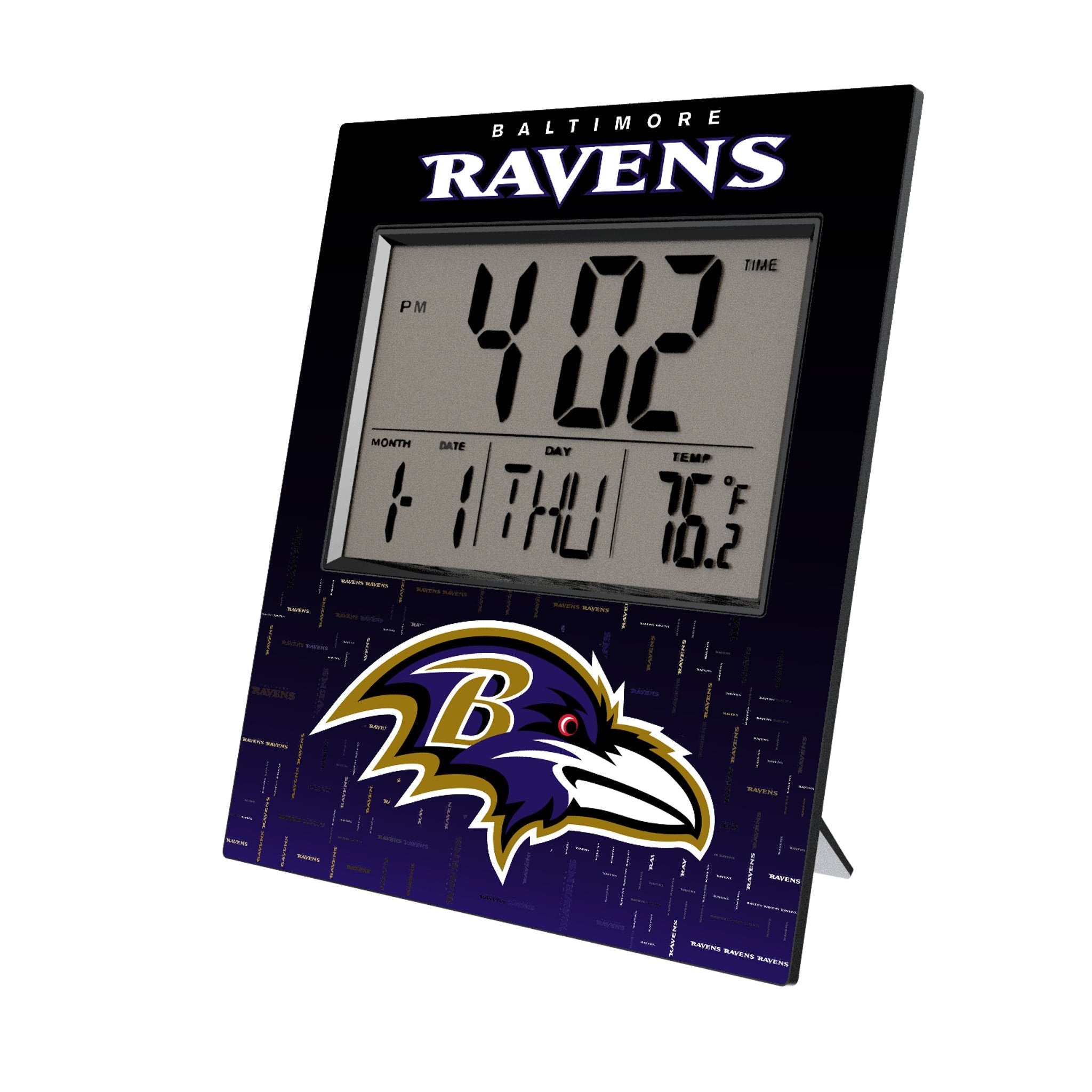 Baltimore Ravens Quadtile Wall Clock - Sports Gifts, Sports Memorabilia, Sports Collectibles, Fan Shop