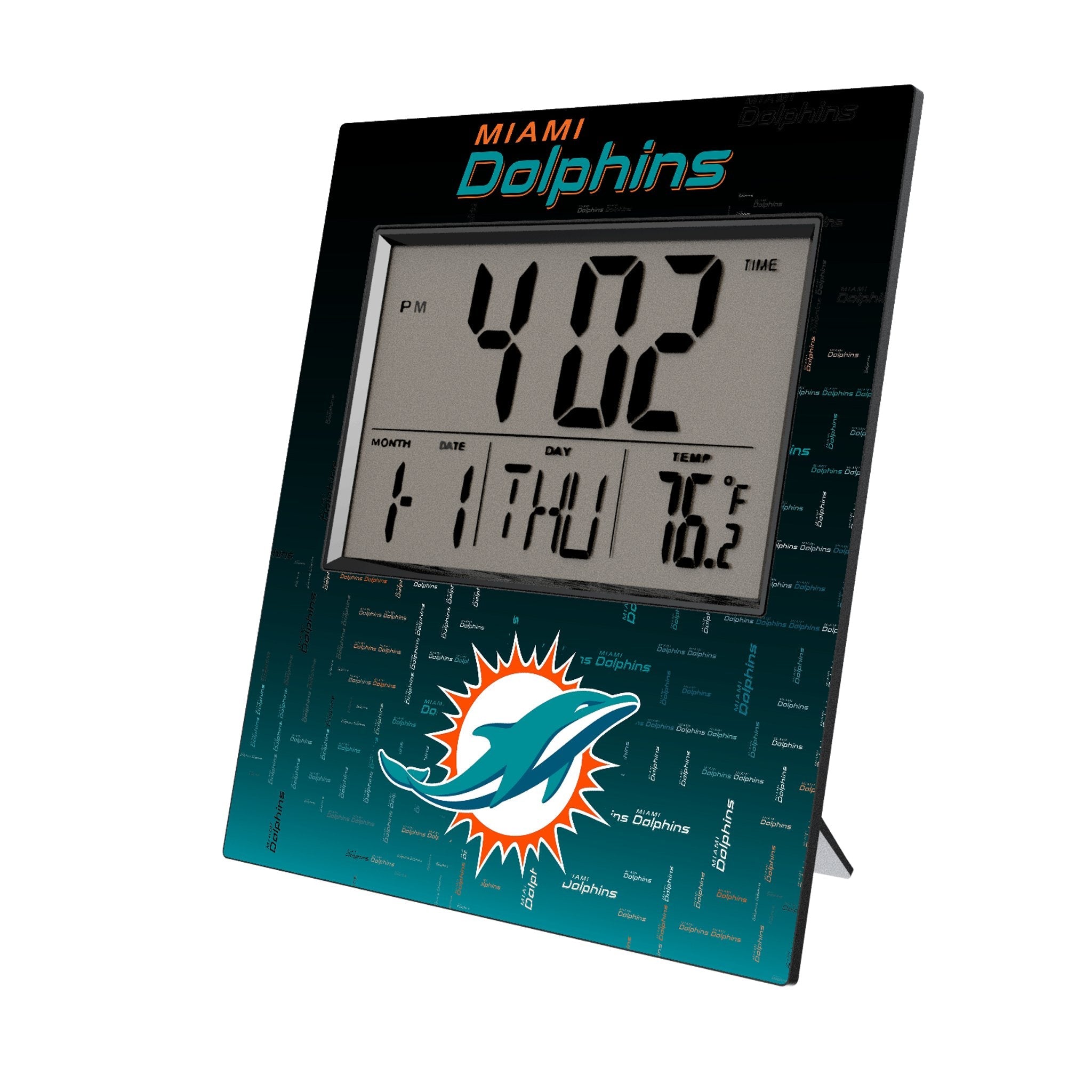 Miami Dolphins Quadtile Wall Clock - Sports Gifts, Sports Memorabilia, Sports Collectibles, Fan Shop