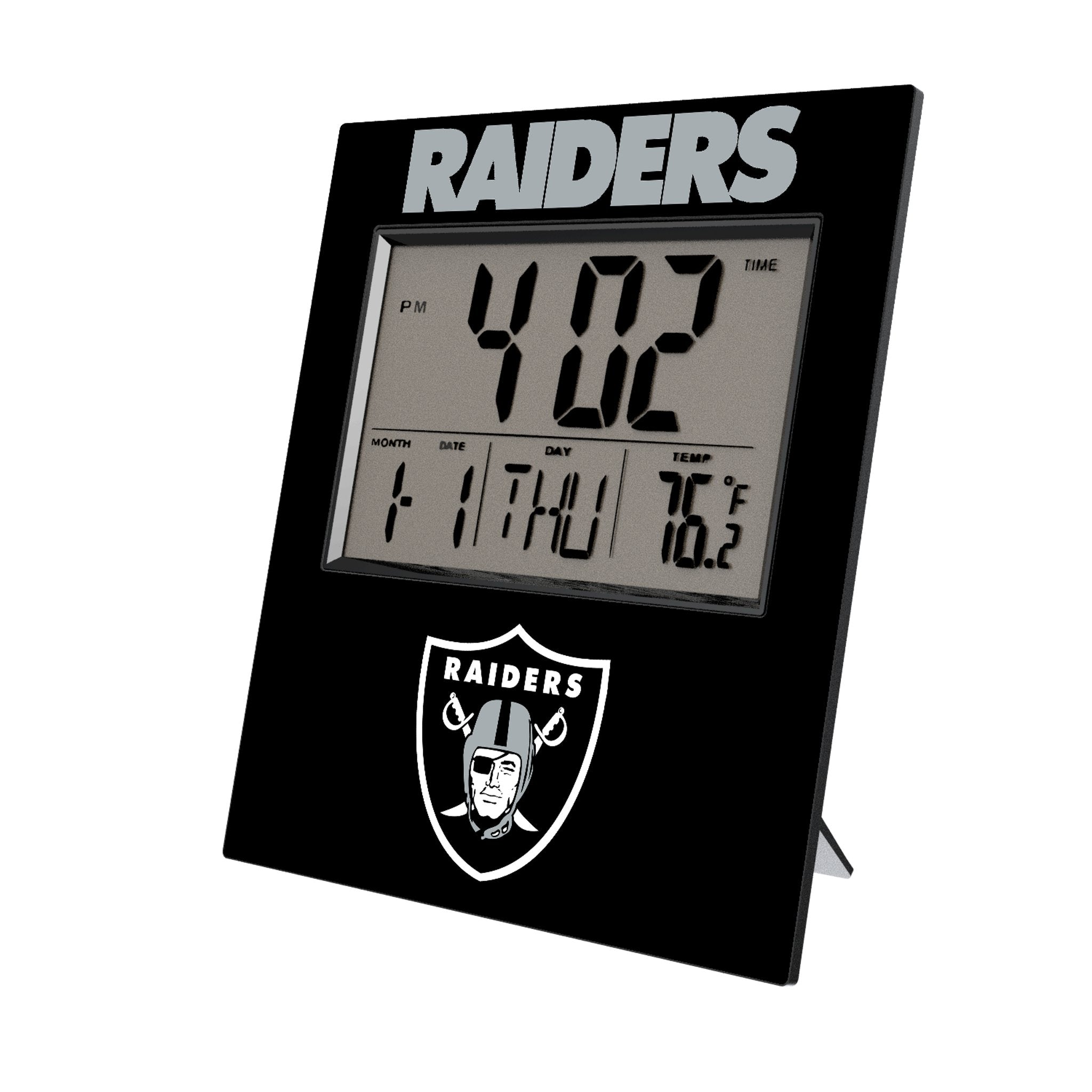 Las Vegas Raiders Quadtile Wall Clock - Sports Gifts, Sports Memorabilia, Sports Collectibles, Fan Shop
