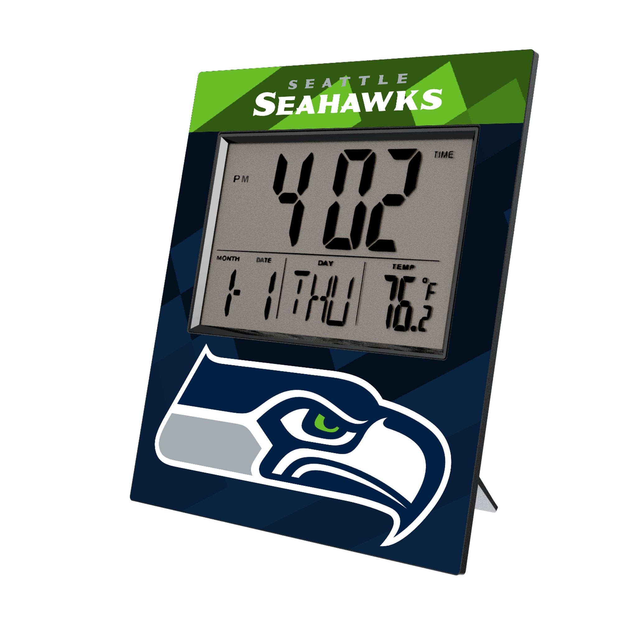 Seattle Seahawks Color Block Wall Clock - Sports Gifts, Sports Memorabilia, Sports Collectibles, Fan Shop