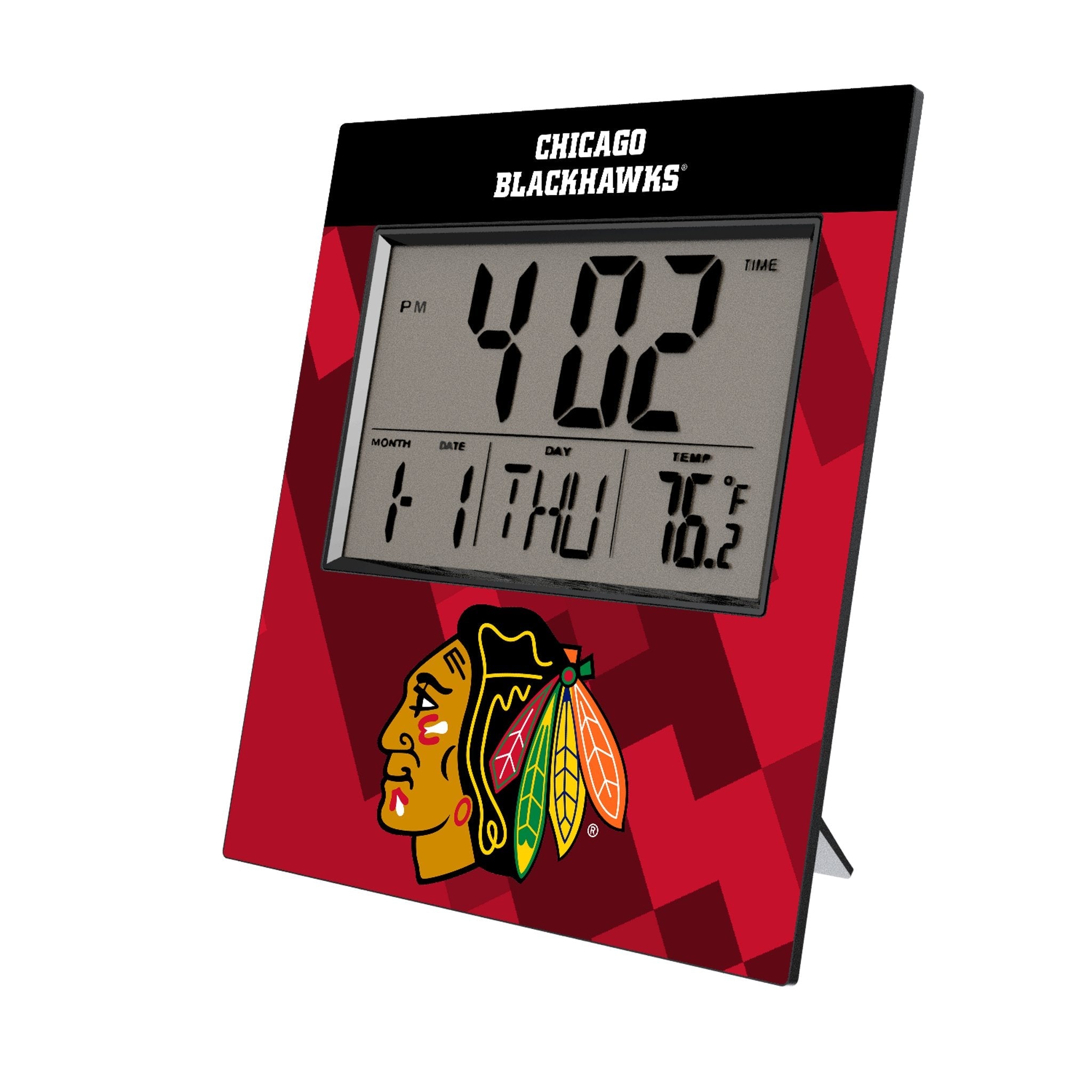 Chicago Blackhawks Color Block Wall Clock - Sports Gifts, Sports Memorabilia, Sports Collectibles, Fan Shop
