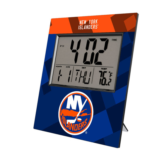 New York Islanders Color Block Wall Clock - Sports Gifts, Sports Memorabilia, Sports Collectibles, Fan Shop