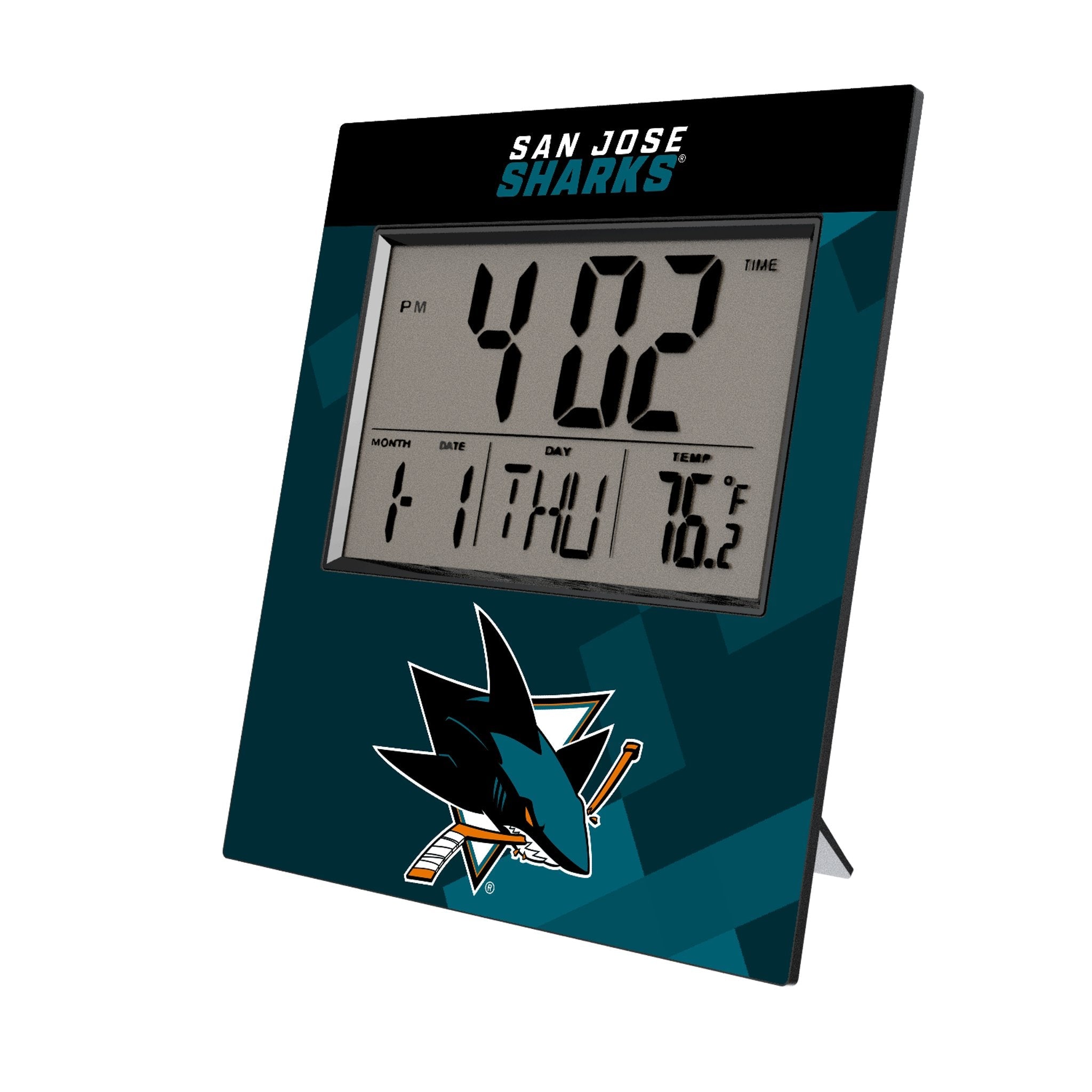 San Jose Sharks Color Block Wall Clock - Sports Gifts, Sports Memorabilia, Sports Collectibles, Fan Shop