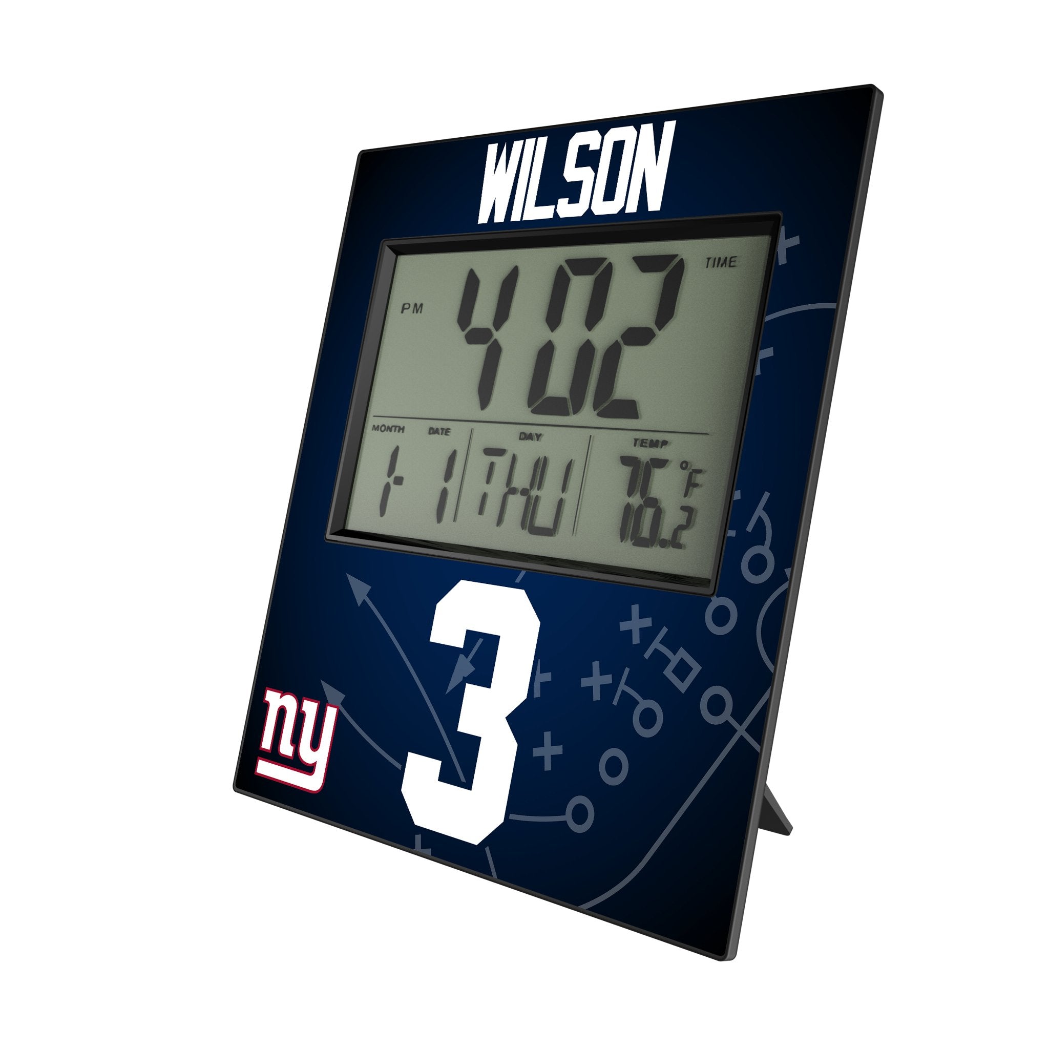 Russell Wilson New York Giants 3 Game Tactic Wall Clock - Sports Gifts, Sports Memorabilia, Sports Collectibles, Fan Shop