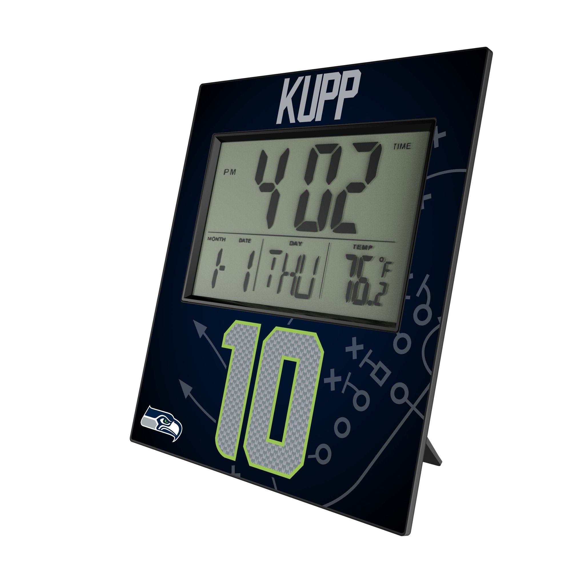 Cooper Kupp Seattle Seahawks 10 Game Tactic Wall Clock - Sports Gifts, Sports Memorabilia, Sports Collectibles, Fan Shop