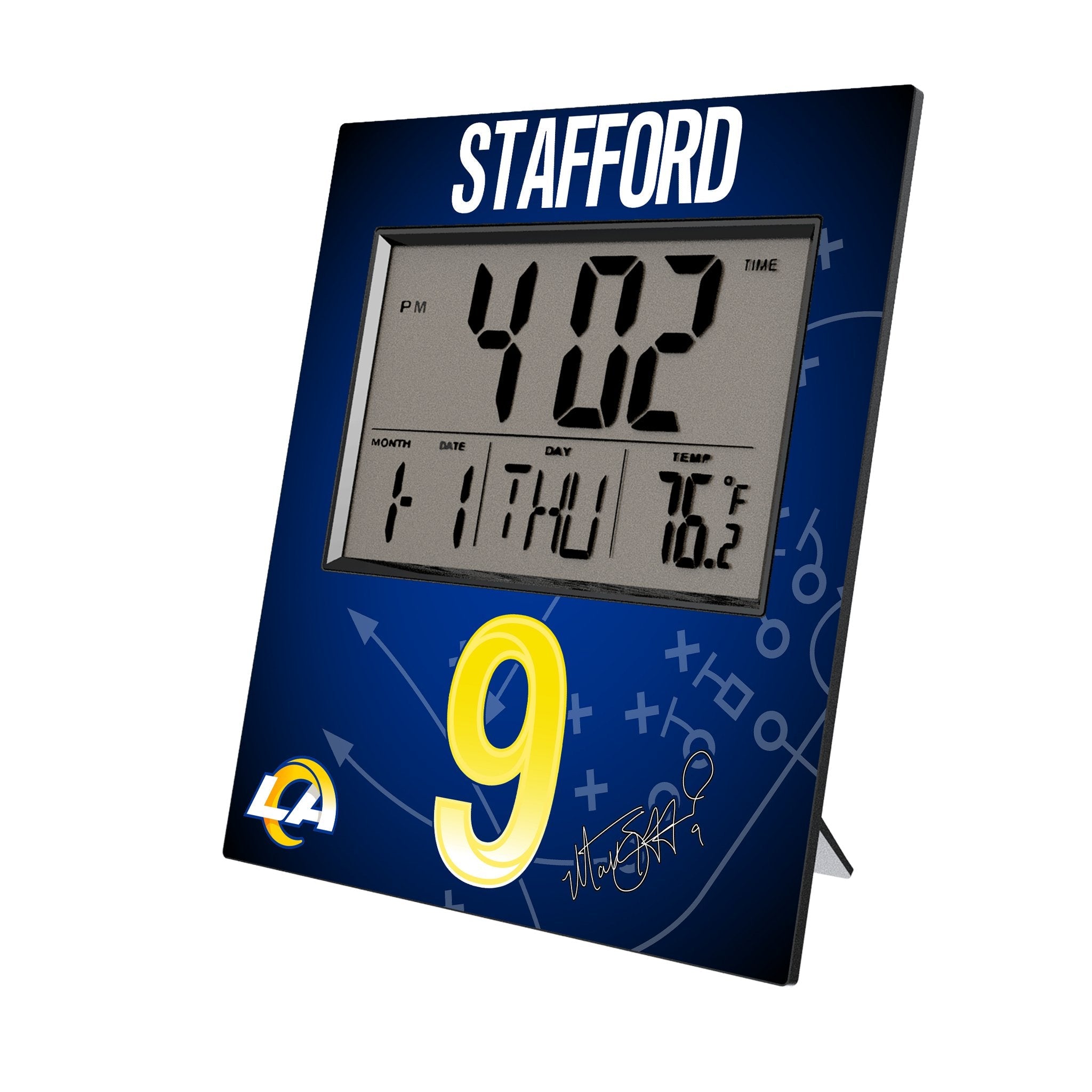 Matthew Stafford Los Angeles Rams 9 Game Tactic Wall Clock - Sports Gifts, Sports Memorabilia, Sports Collectibles, Fan Shop
