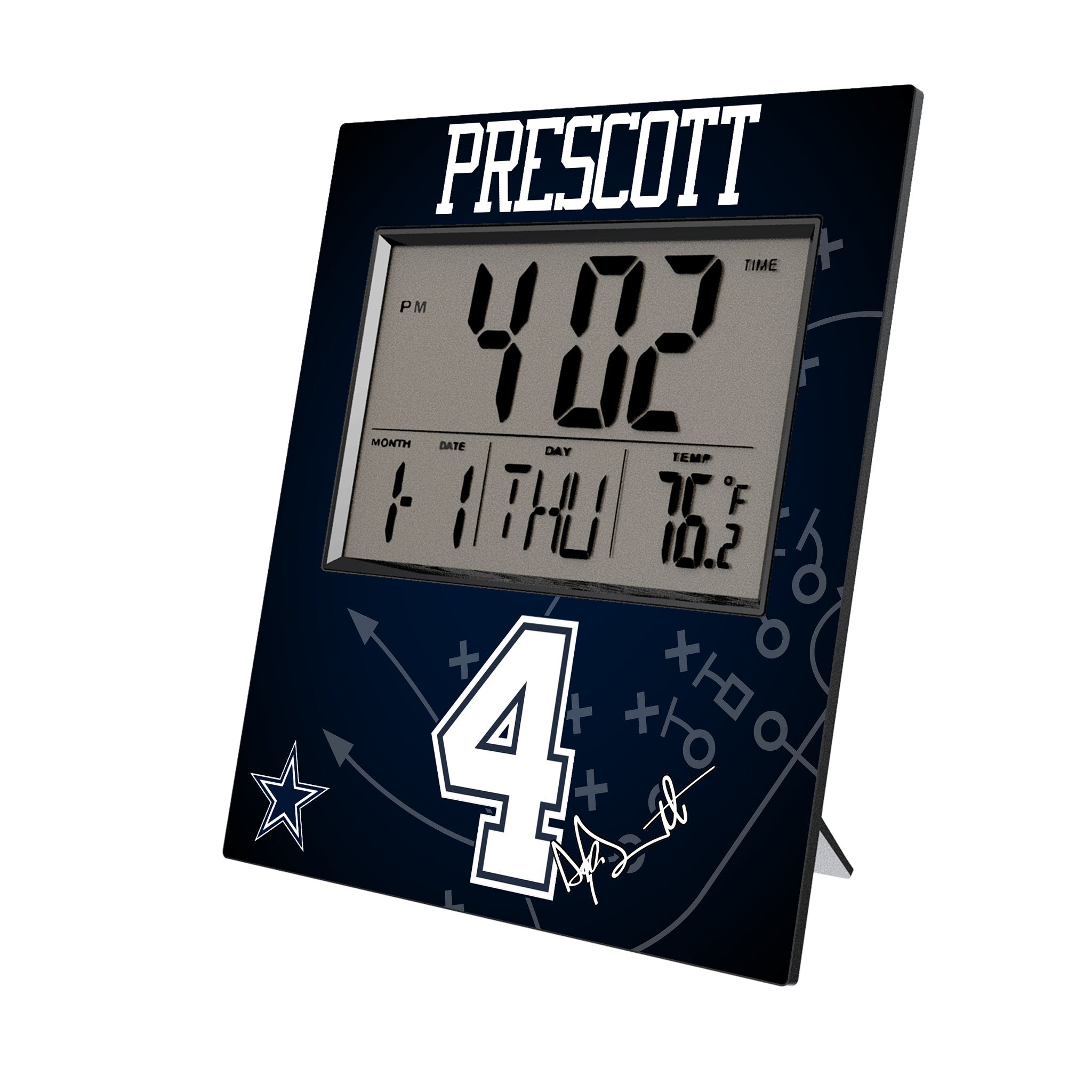 Dak Prescott Dallas Cowboys 4 Game Tactic Wall Clock - Sports Gifts, Sports Memorabilia, Sports Collectibles, Fan Shop
