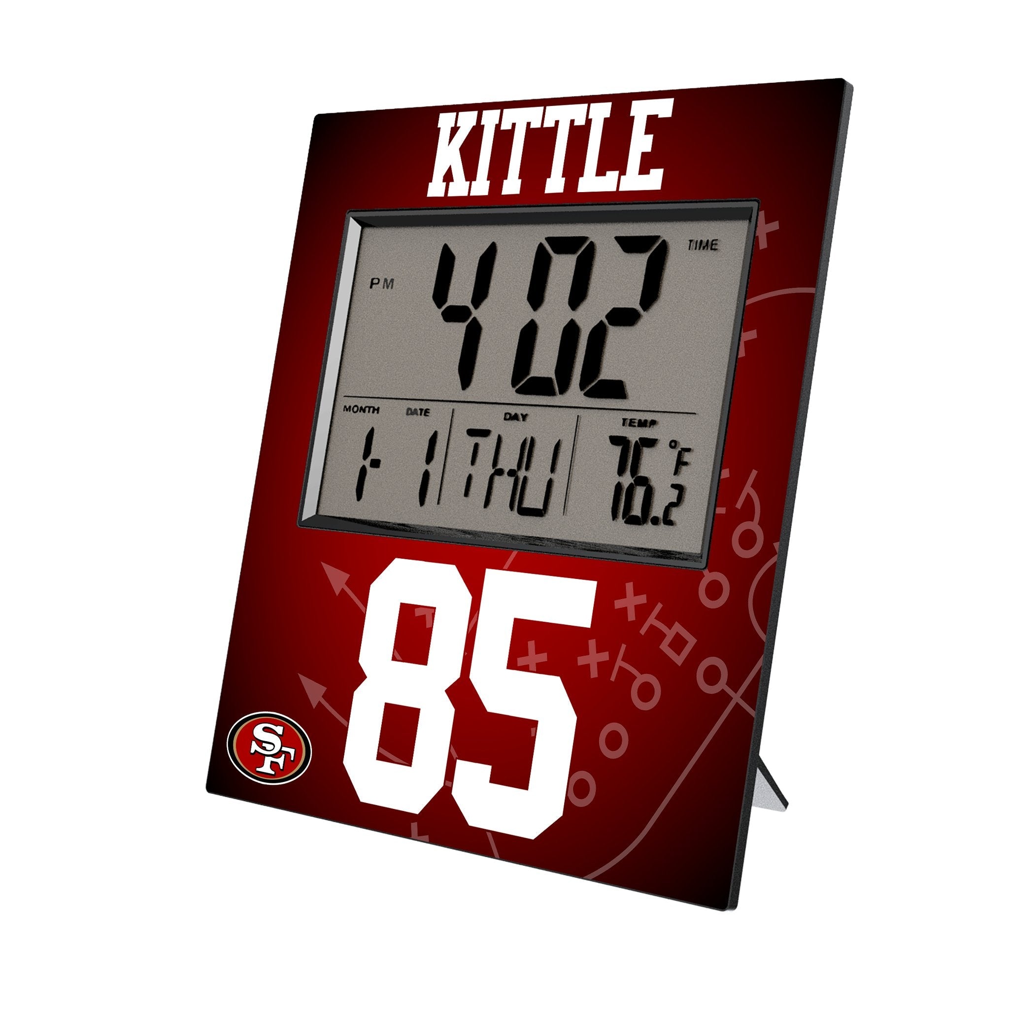 George Kittle San Francisco 49ers 85 Game Tactic Wall Clock - Sports Gifts, Sports Memorabilia, Sports Collectibles, Fan Shop