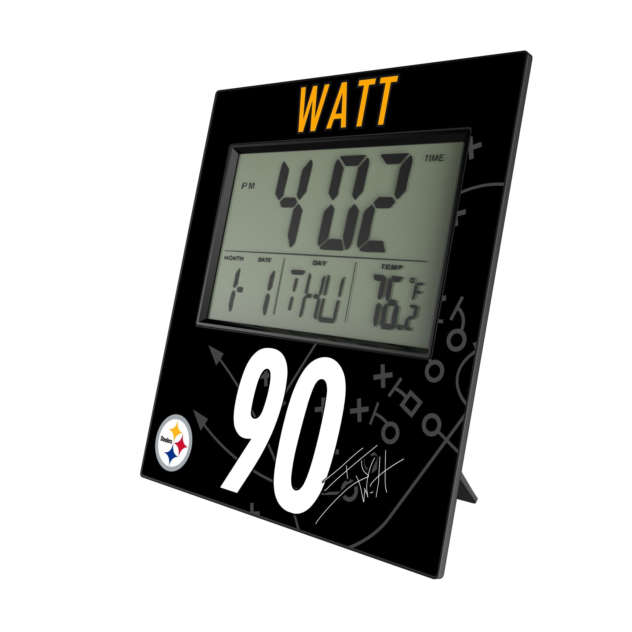 T.J. Watt Pittsburgh Steelers 90 Game Tactic Wall Clock - Sports Gifts, Sports Memorabilia, Sports Collectibles, Fan Shop