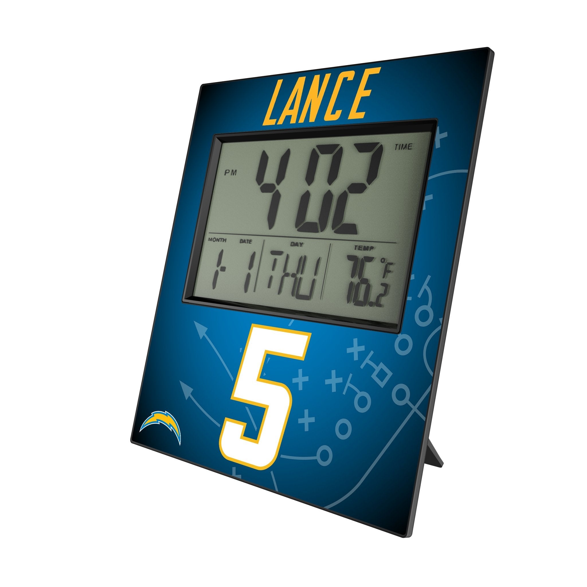 Trey Lance Los Angeles Chargers 5 Game Tactic Wall Clock - Sports Gifts, Sports Memorabilia, Sports Collectibles, Fan Shop