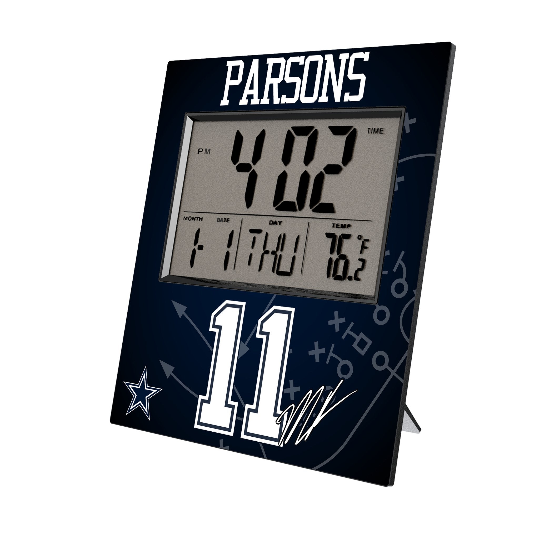 Micah Parsons Dallas Cowboys 11 Game Tactic Wall Clock - Sports Gifts, Sports Memorabilia, Sports Collectibles, Fan Shop