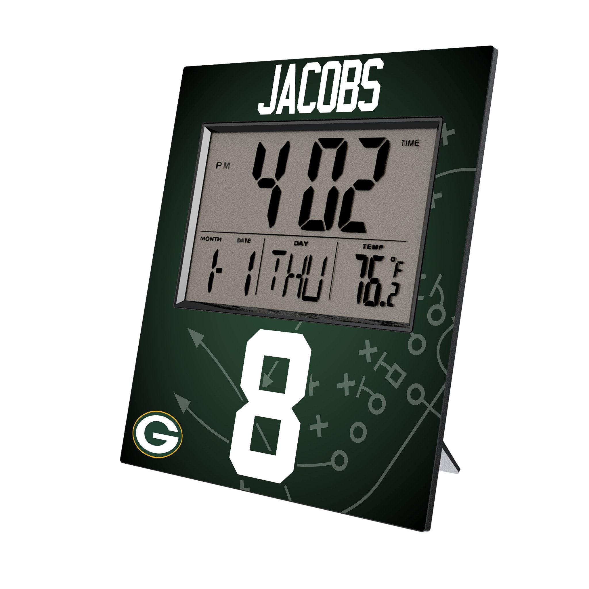 Josh Jacobs Green Bay Packers 8 Game Tactic Wall Clock - Sports Gifts, Sports Memorabilia, Sports Collectibles, Fan Shop