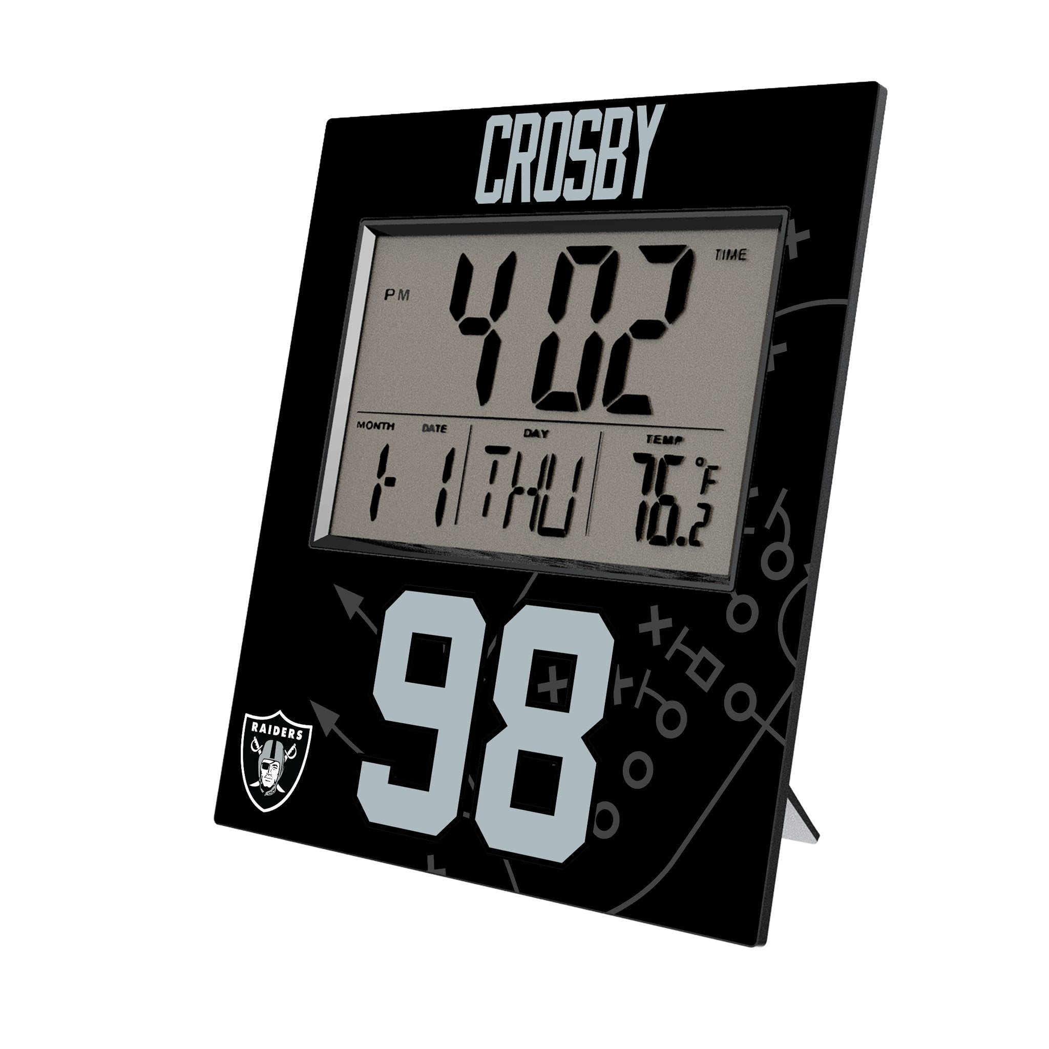 Maxx Crosby Las Vegas Raiders 98 Game Tactic Wall Clock - Sports Gifts, Sports Memorabilia, Sports Collectibles, Fan Shop