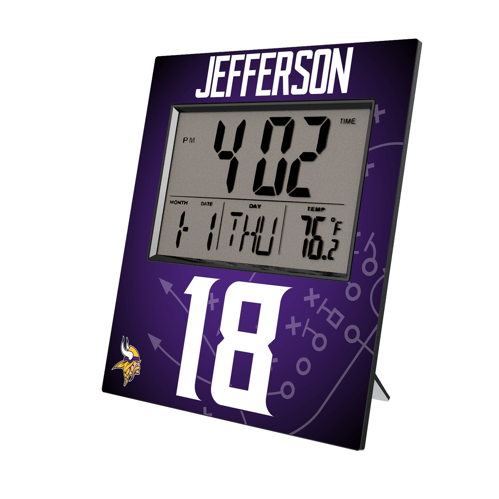 Justin Jefferson Minnesota Vikings 18 Game Tactic Wall Clock - Sports Gifts, Sports Memorabilia, Sports Collectibles, Fan Shop