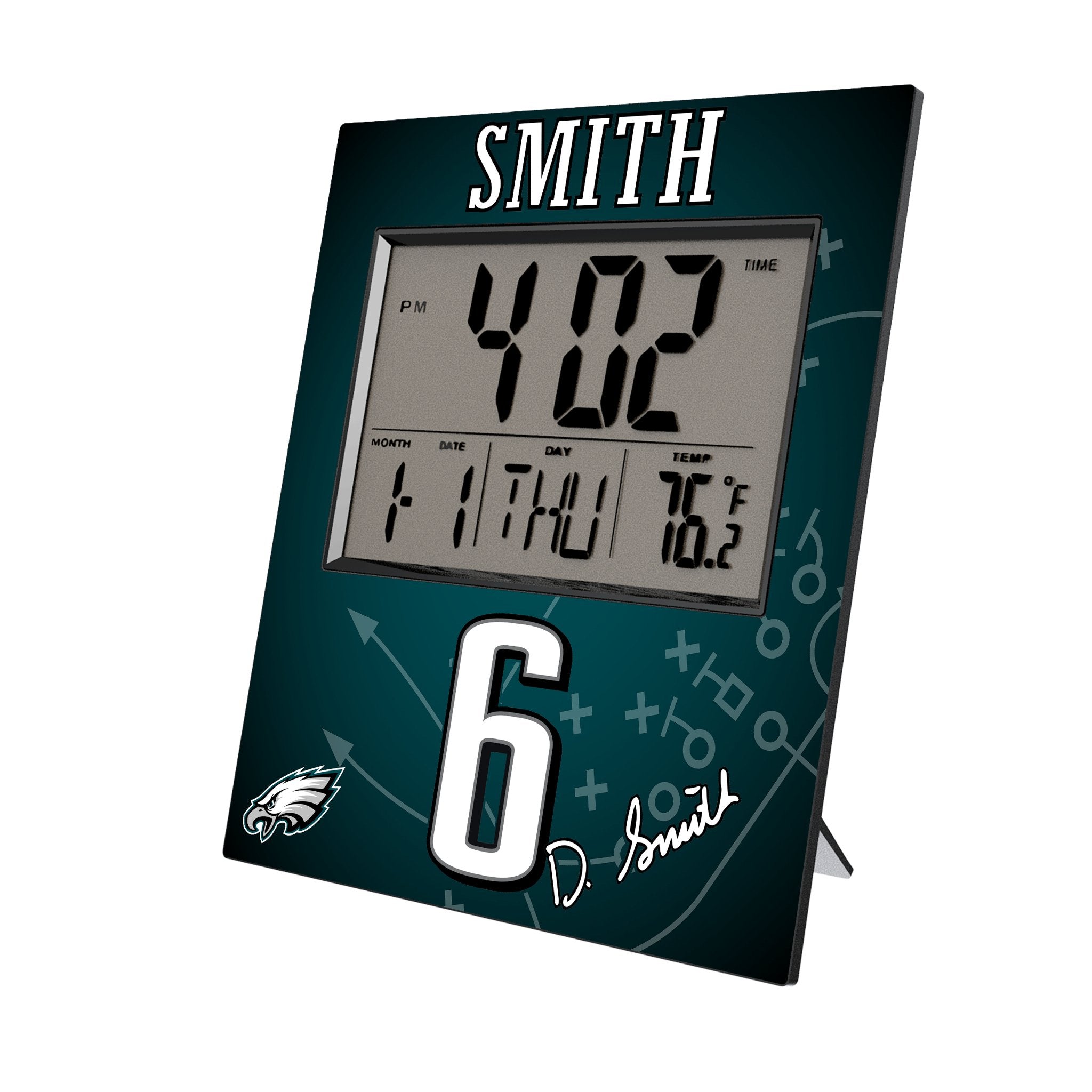 DeVonta Smith Philadelphia Eagles 6 Game Tactic Wall Clock - Sports Gifts, Sports Memorabilia, Sports Collectibles, Fan Shop