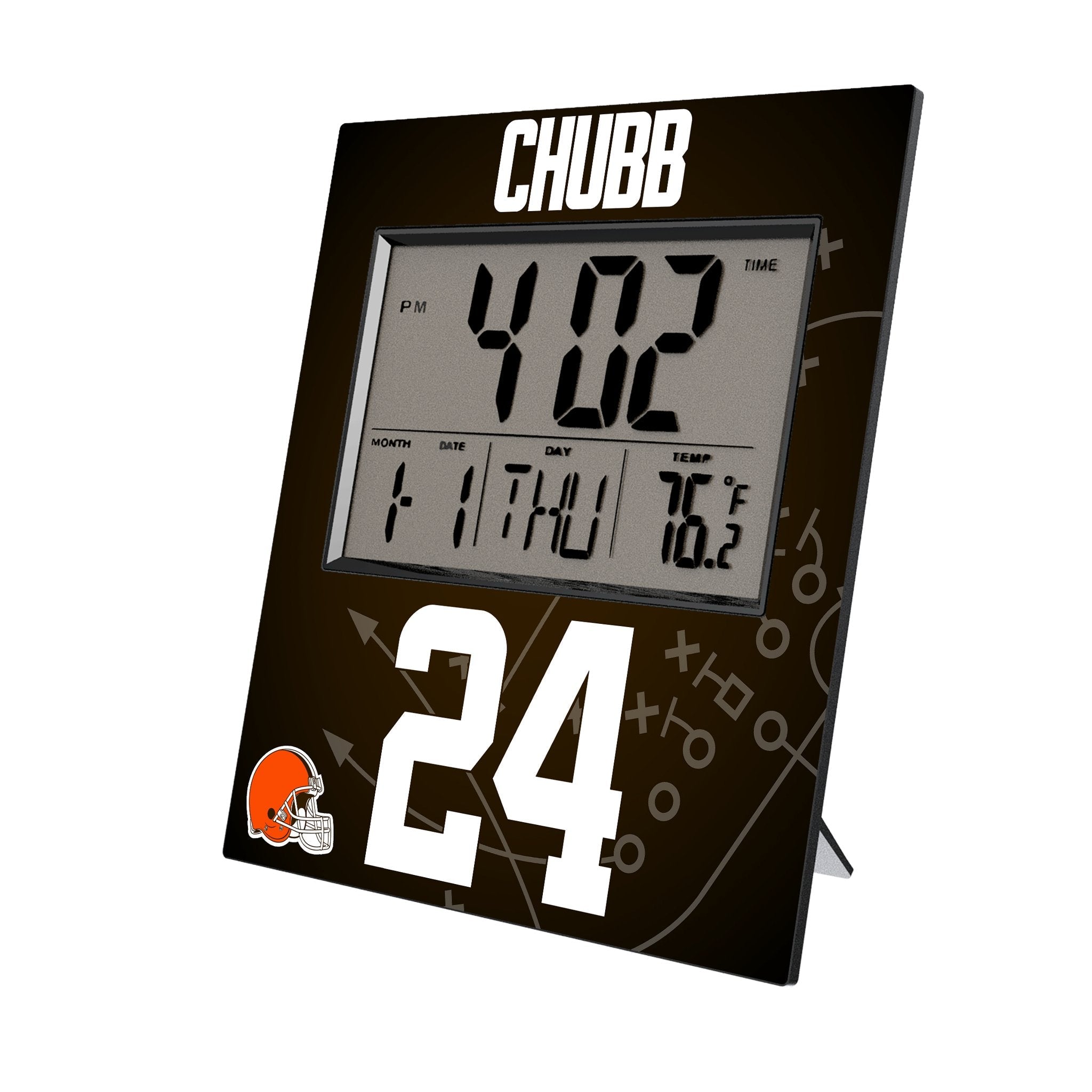Nick Chubb Cleveland Browns 24 Game Tactic Wall Clock - Sports Gifts, Sports Memorabilia, Sports Collectibles, Fan Shop
