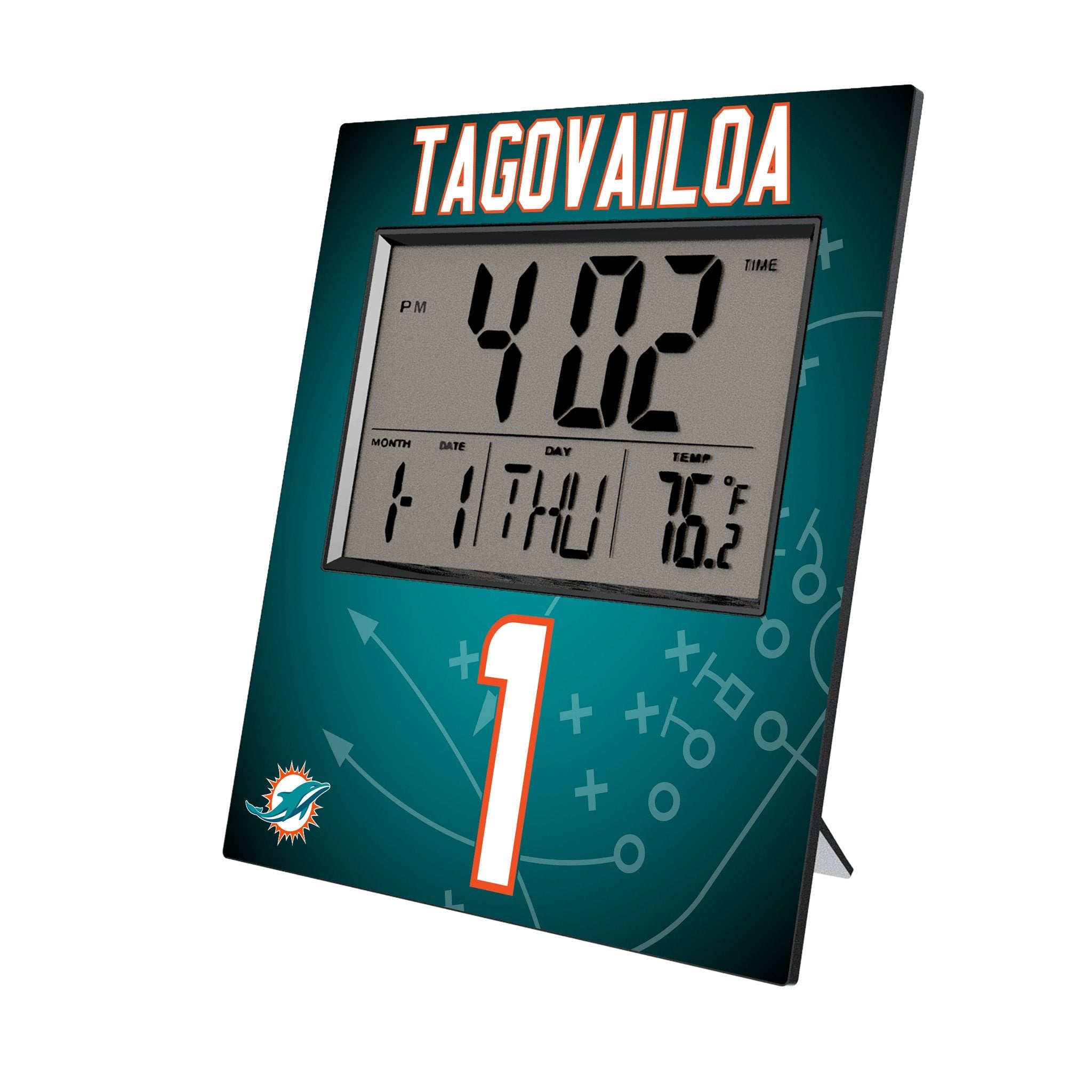 Tua Tagovailoa Miami Dolphins 1 Game Tactic Wall Clock - Sports Gifts, Sports Memorabilia, Sports Collectibles, Fan Shop