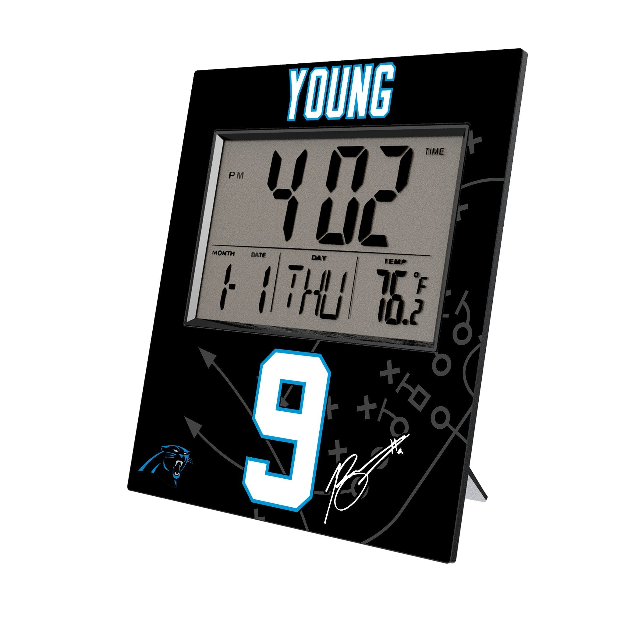 Bryce Young Carolina Panthers 9 Game Tactic Wall Clock - Sports Gifts, Sports Memorabilia, Sports Collectibles, Fan Shop