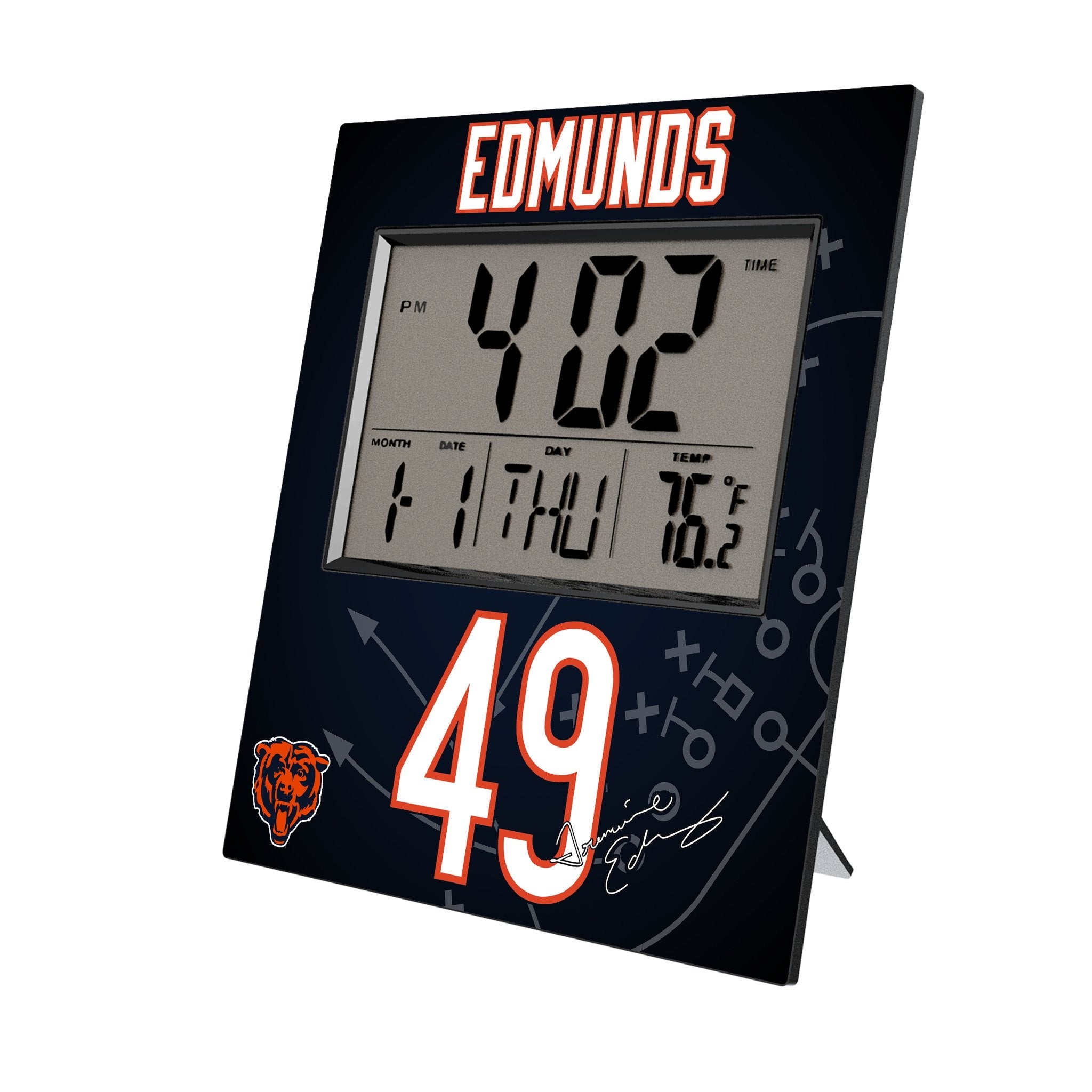 Tremaine Edmunds Chicago Bears 49 Game Tactic Wall Clock - Sports Gifts, Sports Memorabilia, Sports Collectibles, Fan Shop
