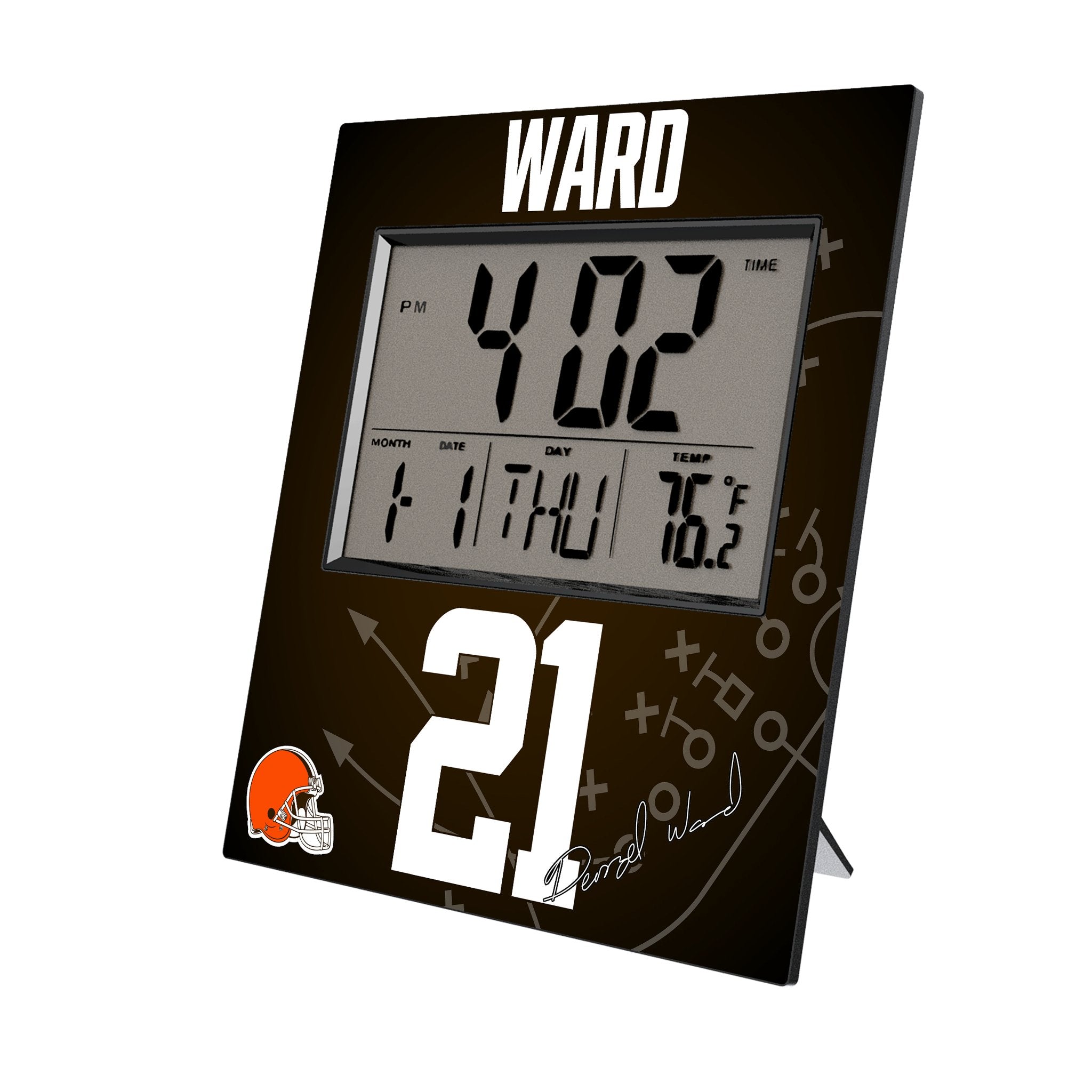 Denzel Ward Cleveland Browns 21 Game Tactic Wall Clock - Sports Gifts, Sports Memorabilia, Sports Collectibles, Fan Shop