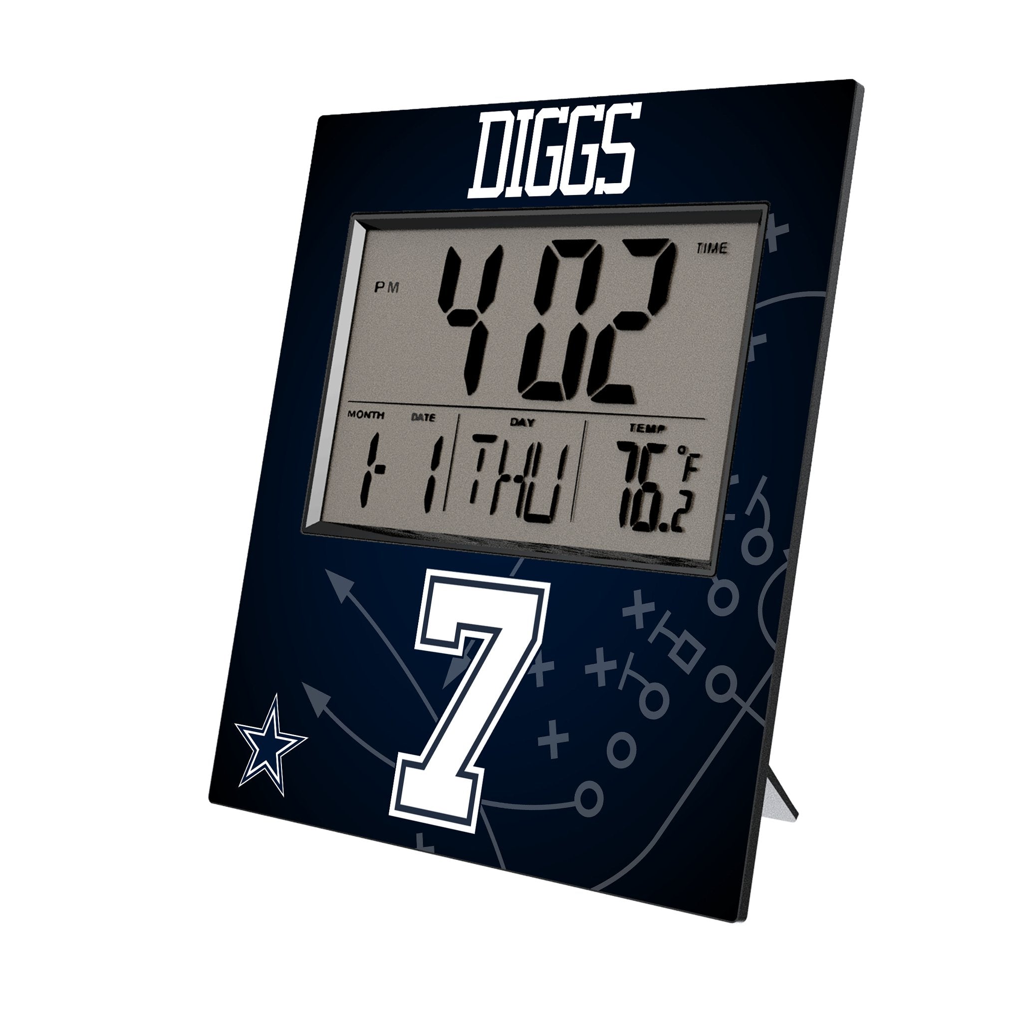 Trevon Diggs Dallas Cowboys 7 Game Tactic Wall Clock - Sports Gifts, Sports Memorabilia, Sports Collectibles, Fan Shop