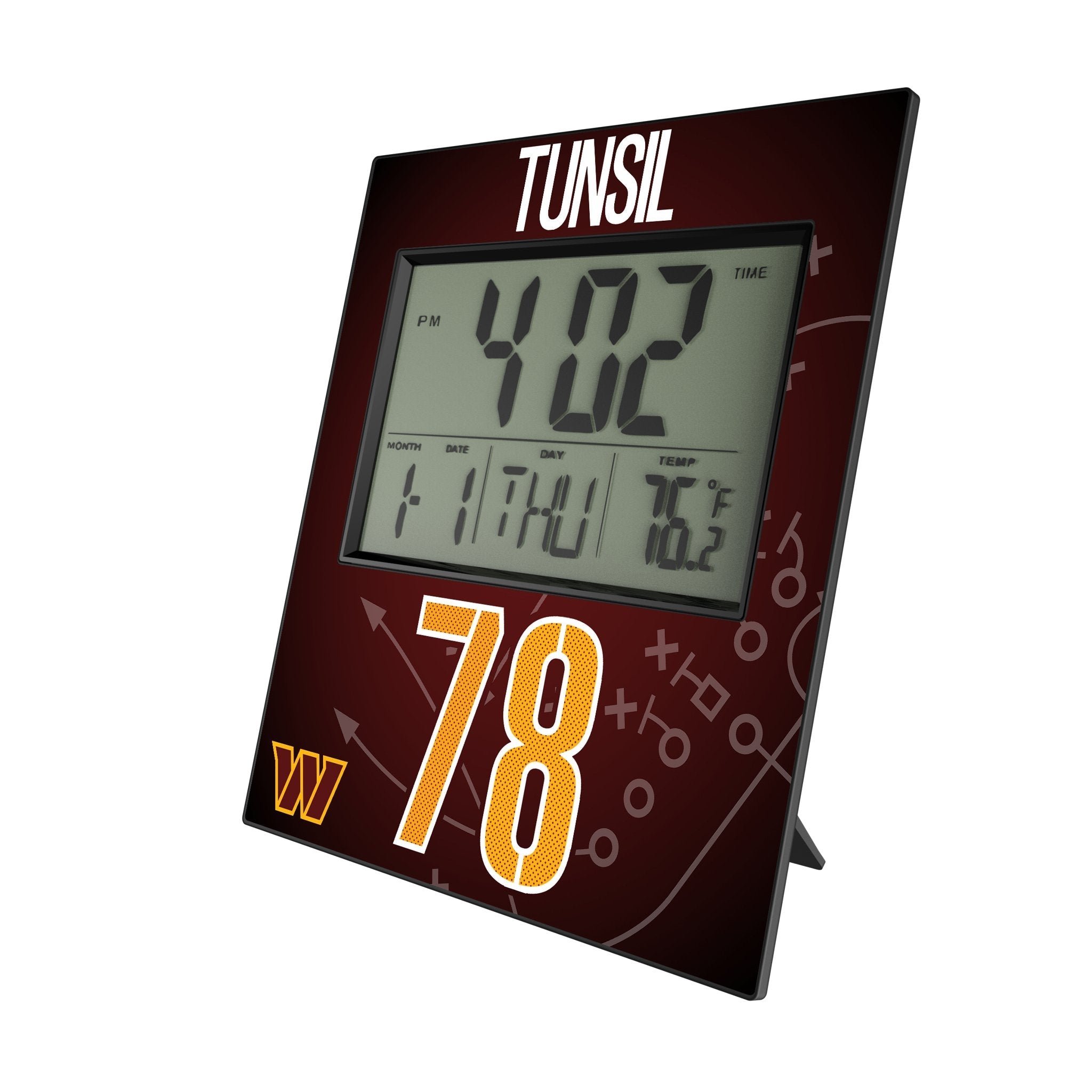 Laremy Tunsil Washington Commanders 78 Game Tactic Wall Clock - Sports Gifts, Sports Memorabilia, Sports Collectibles, Fan Shop