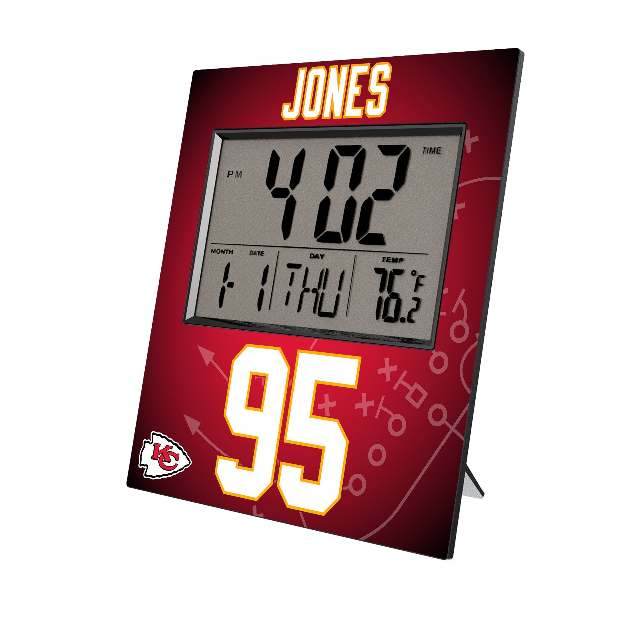 Chris Jones Kansas City Chiefs 95 Game Tactic Wall Clock - Sports Gifts, Sports Memorabilia, Sports Collectibles, Fan Shop