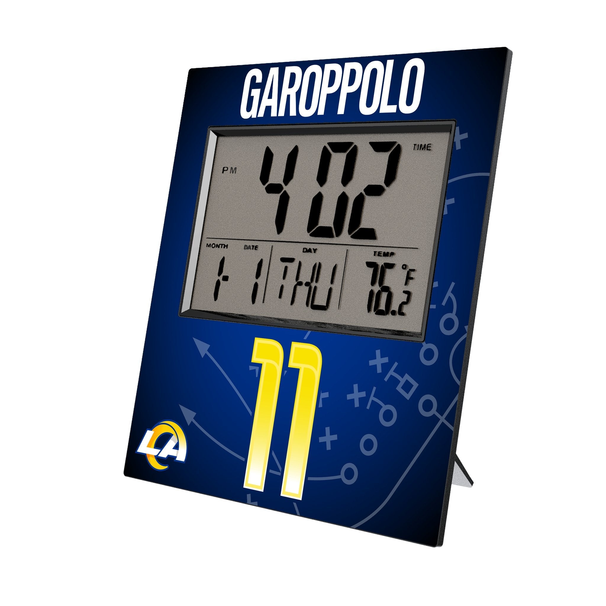 Jimmy Garoppolo Los Angeles Rams 11 Game Tactic Wall Clock - Sports Gifts, Sports Memorabilia, Sports Collectibles, Fan Shop