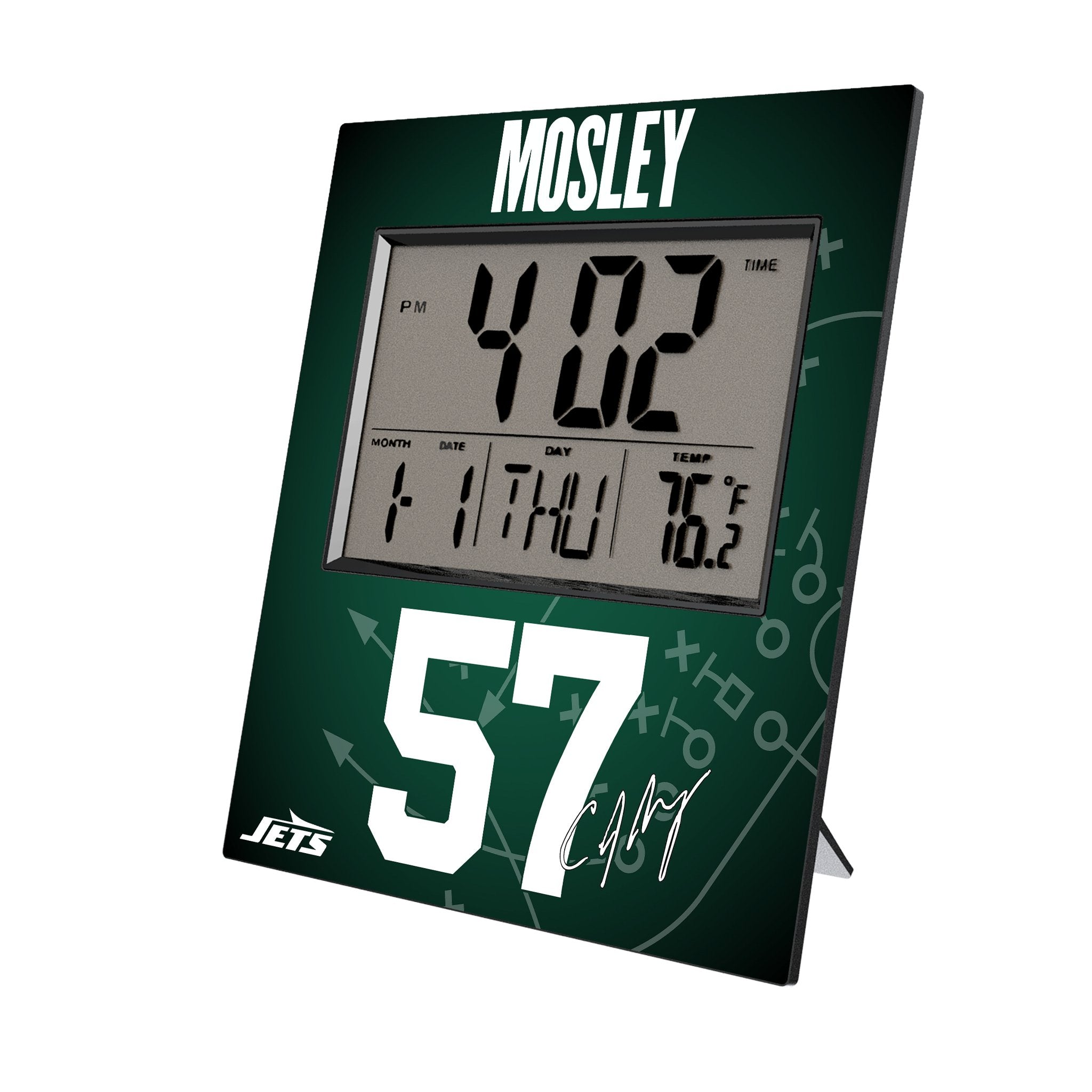 C.J. Mosley New York Jets 57 Game Tactic Wall Clock - Sports Gifts, Sports Memorabilia, Sports Collectibles, Fan Shop