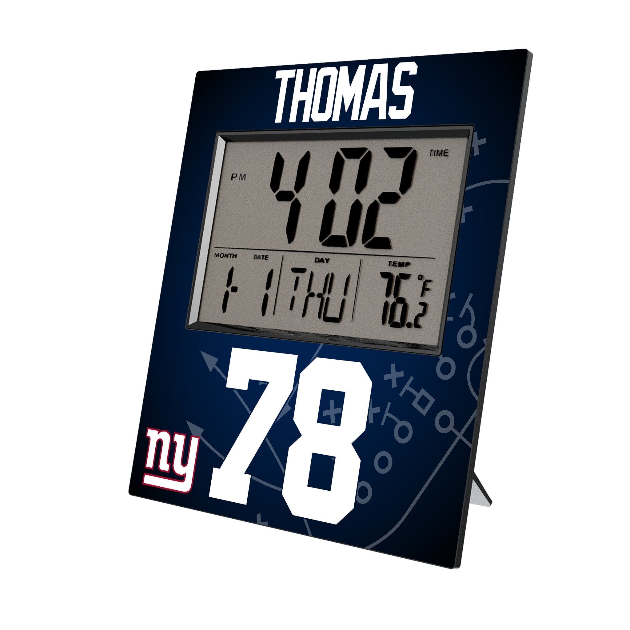 Andrew Thomas New York Giants 78 Game Tactic Wall Clock - Sports Gifts, Sports Memorabilia, Sports Collectibles, Fan Shop