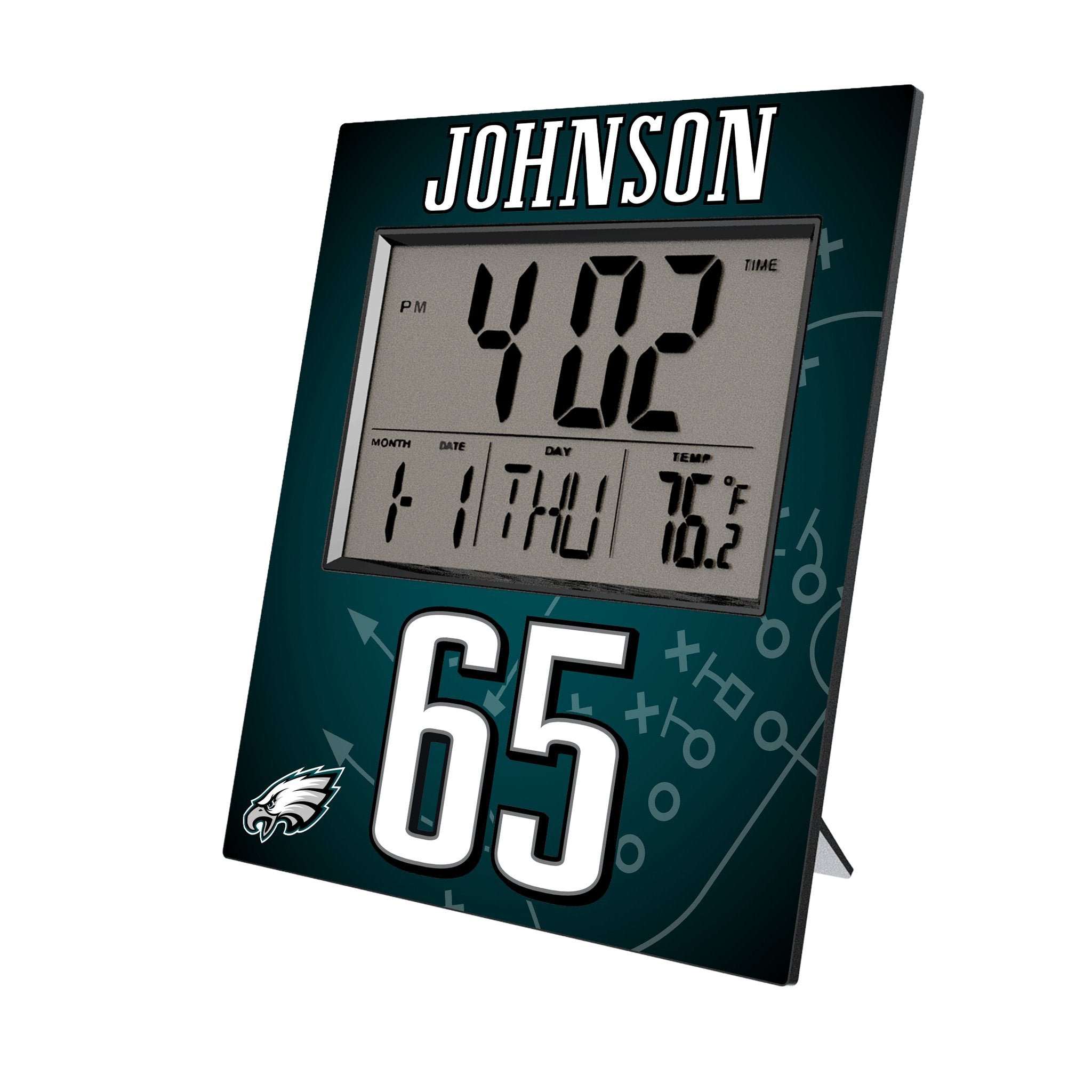 Lane Johnson Philadelphia Eagles 65 Game Tactic Wall Clock - Sports Gifts, Sports Memorabilia, Sports Collectibles, Fan Shop