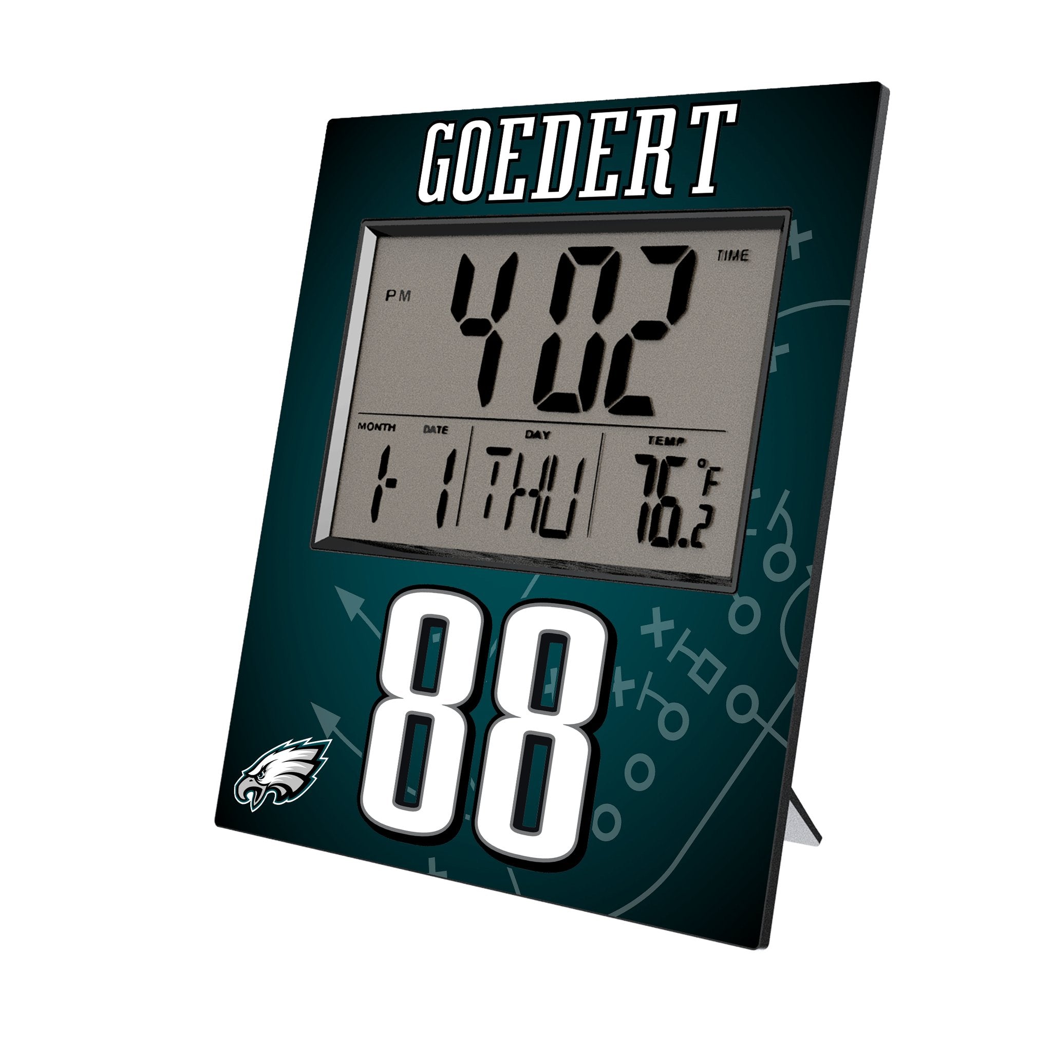 Dallas Goedert Philadelphia Eagles 88 Game Tactic Wall Clock - Sports Gifts, Sports Memorabilia, Sports Collectibles, Fan Shop