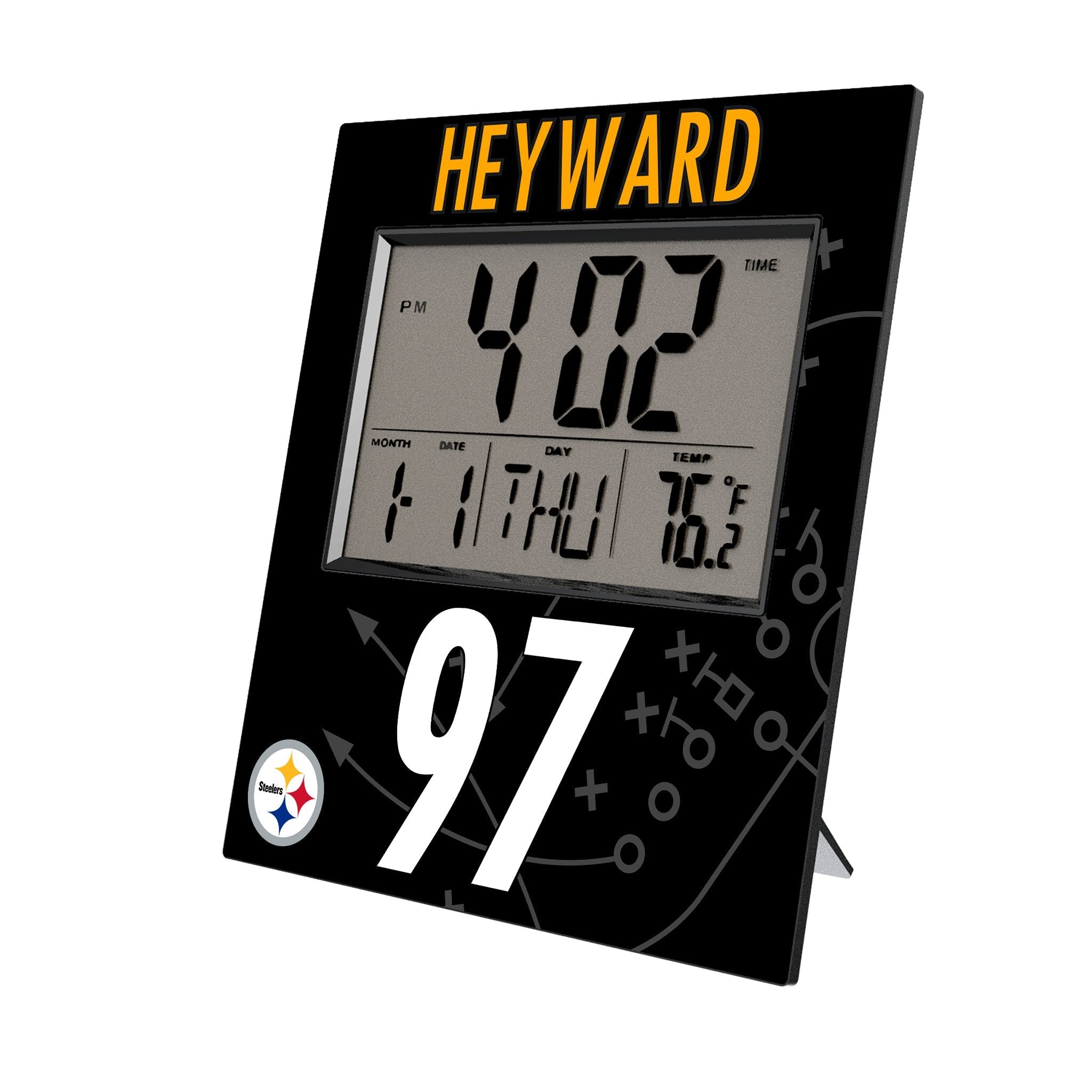 Cameron Heyward Pittsburgh Steelers 97 Game Tactic Wall Clock - Sports Gifts, Sports Memorabilia, Sports Collectibles, Fan Shop