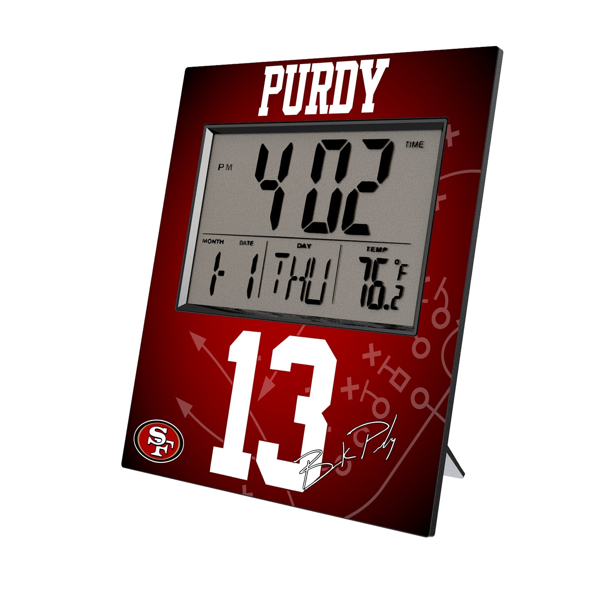 Brock Purdy San Francisco 49ers 13 Game Tactic Wall Clock - Sports Gifts, Sports Memorabilia, Sports Collectibles, Fan Shop