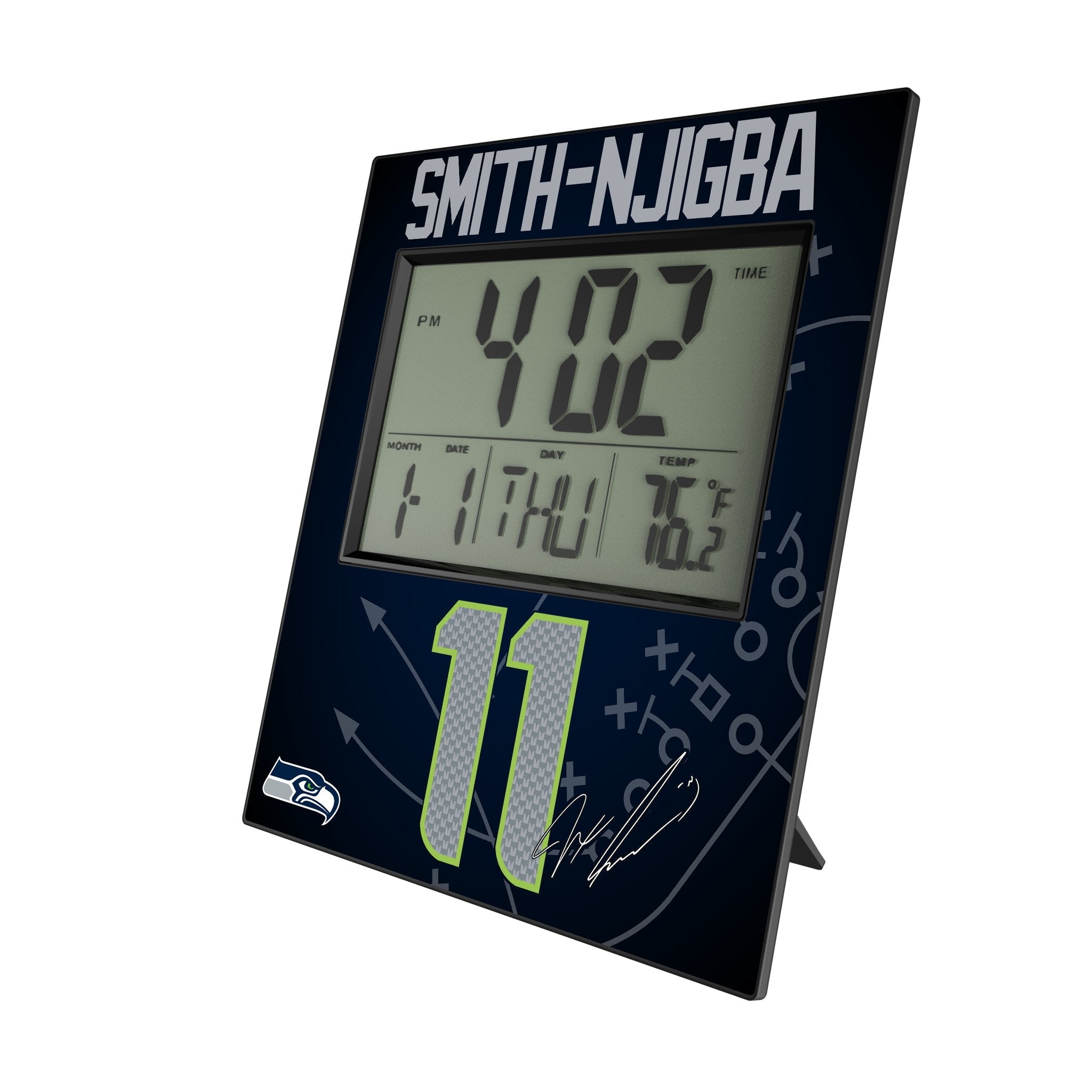 Jaxon Smith-Njigba Seattle Seahawks 11 Game Tactic Wall Clock - Sports Gifts, Sports Memorabilia, Sports Collectibles, Fan Shop