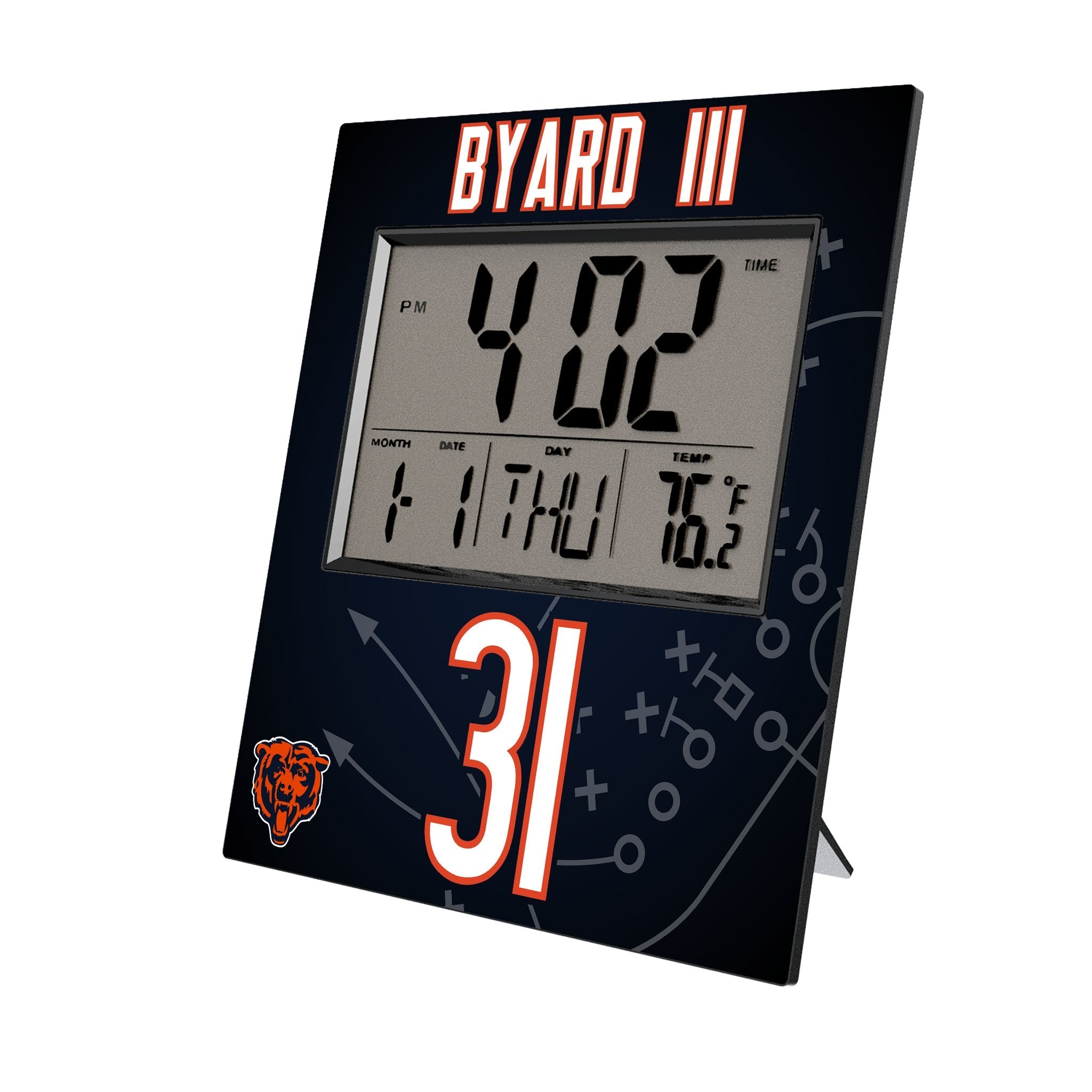 Kevin Byard III Chicago Bears 31 Game Tactic Wall Clock - Sports Gifts, Sports Memorabilia, Sports Collectibles, Fan Shop