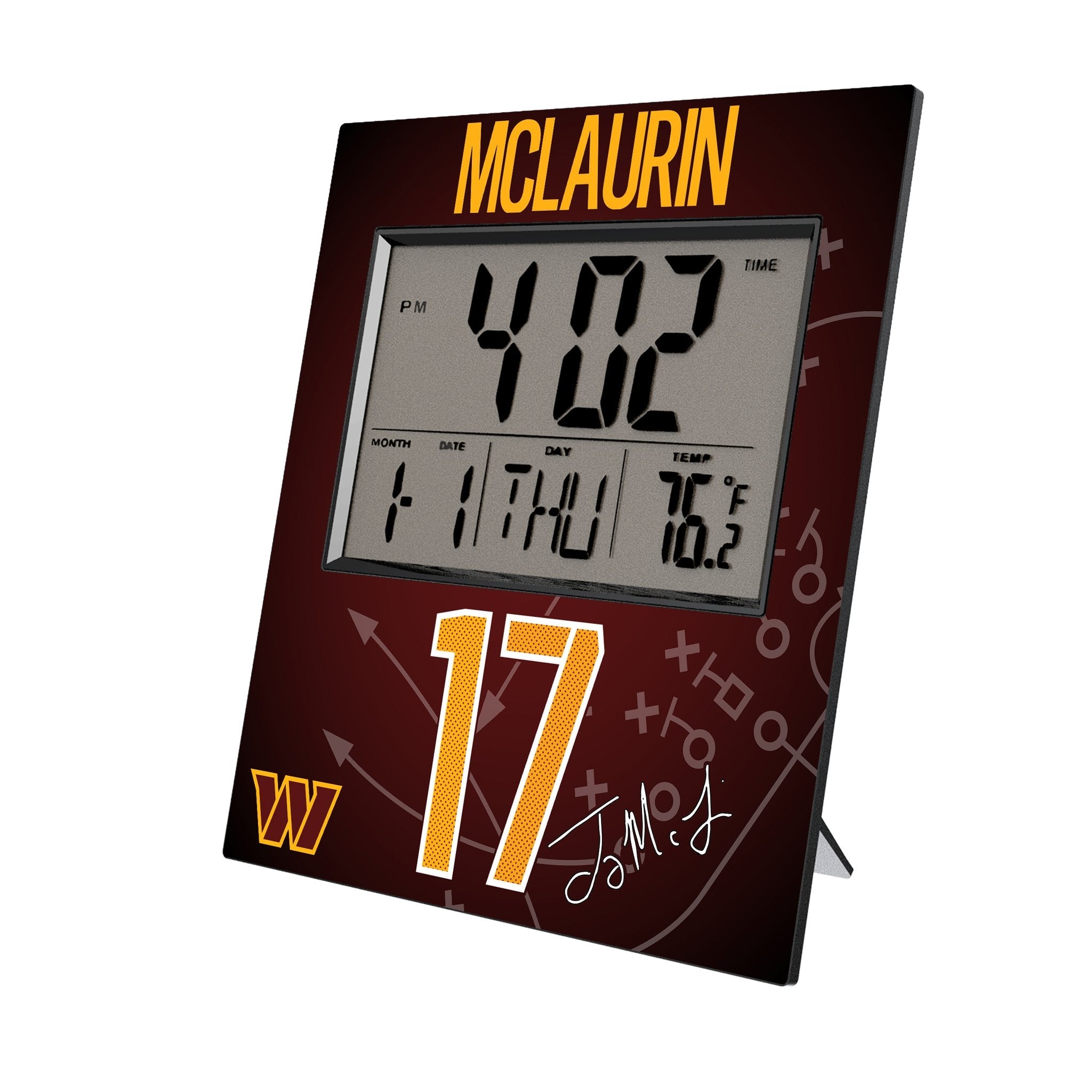 Terry McLaurin Washington Commanders 17 Game Tactic Wall Clock - Sports Gifts, Sports Memorabilia, Sports Collectibles, Fan Shop