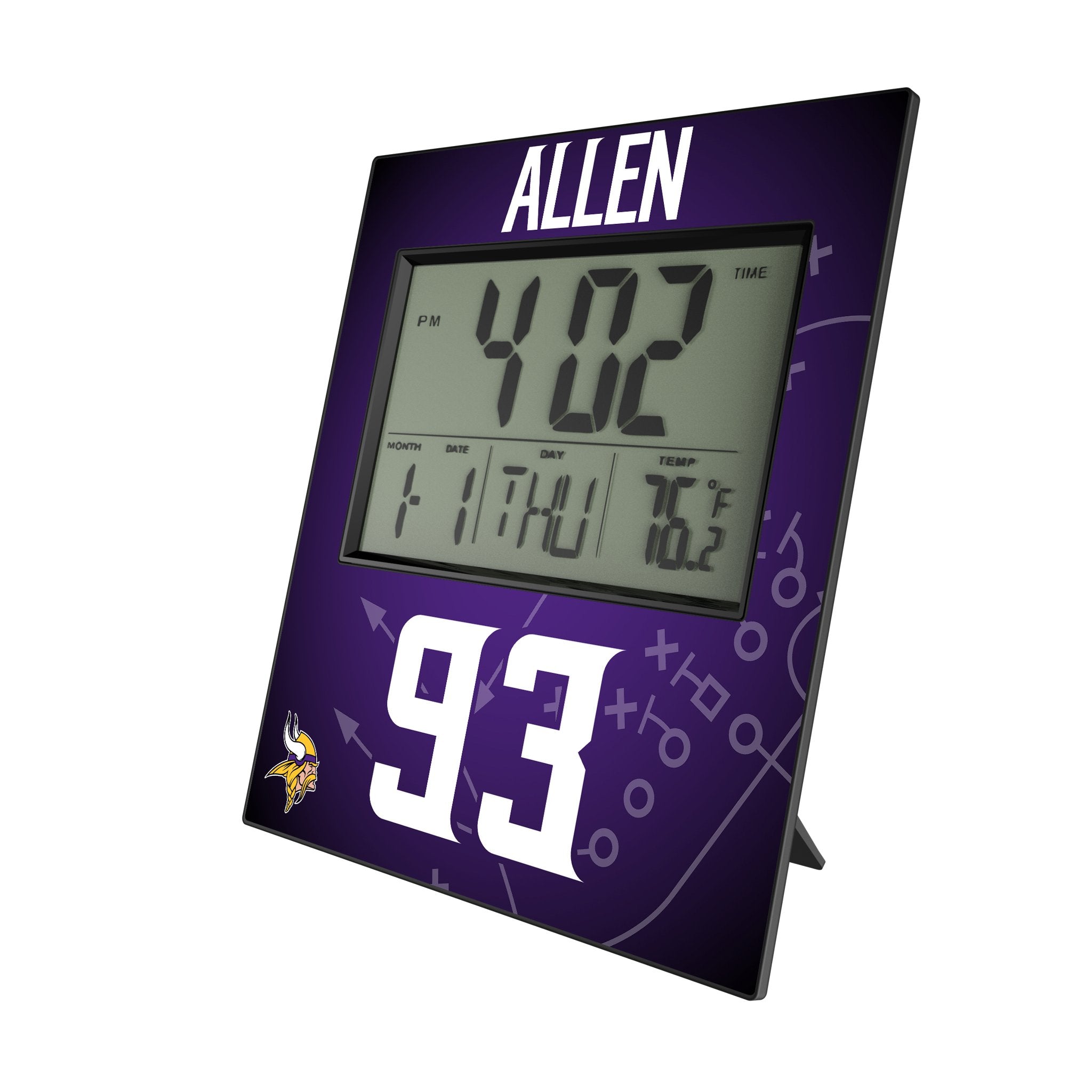 Jonathan Allen Minnesota Vikings 93 Game Tactic Wall Clock - Sports Gifts, Sports Memorabilia, Sports Collectibles, Fan Shop