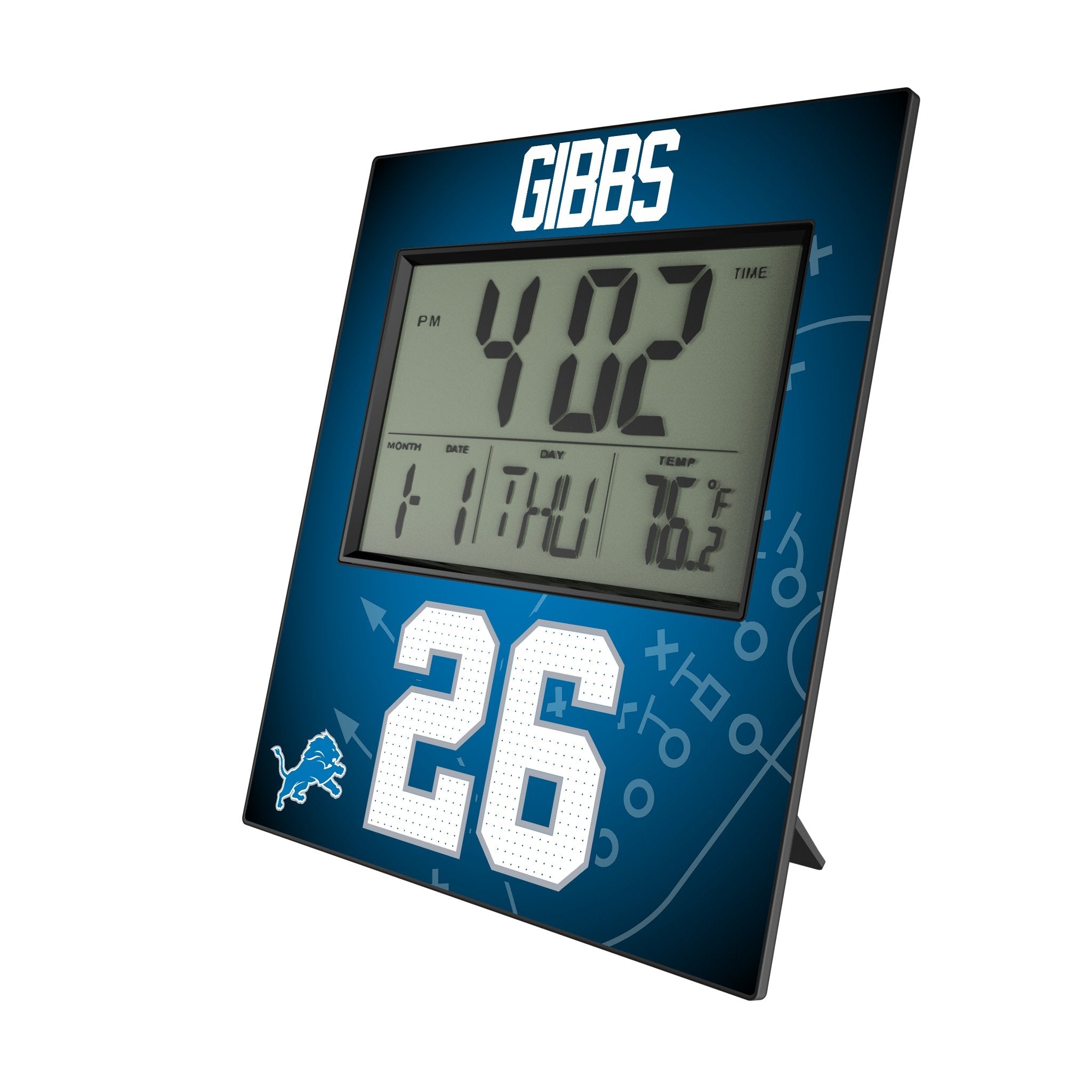 Jahmyr Gibbs Detroit Lions 26 Game Tactic Wall Clock - Sports Gifts, Sports Memorabilia, Sports Collectibles, Fan Shop