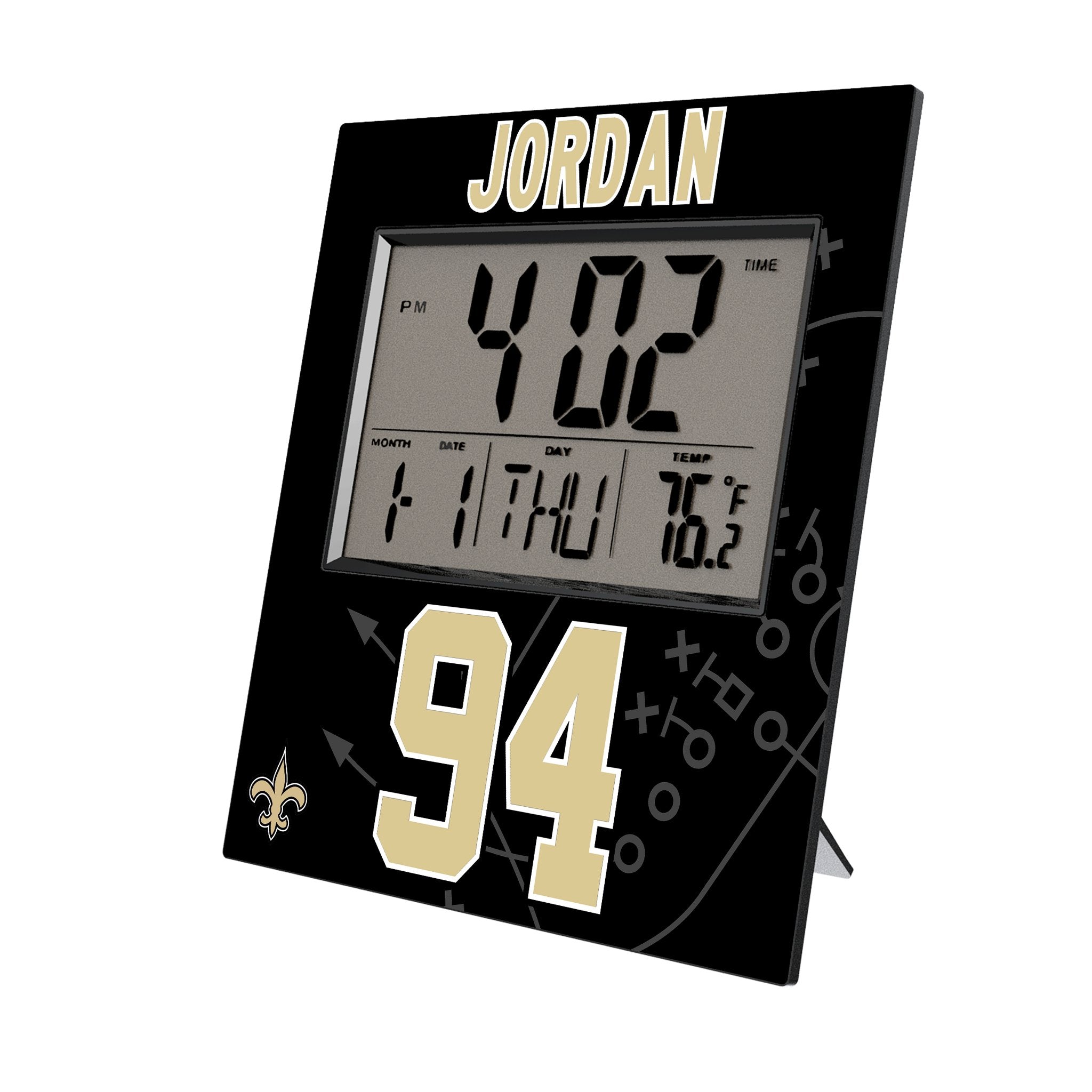 Cameron Jordan New Orleans Saints 94 Game Tactic Wall Clock - Sports Gifts, Sports Memorabilia, Sports Collectibles, Fan Shop